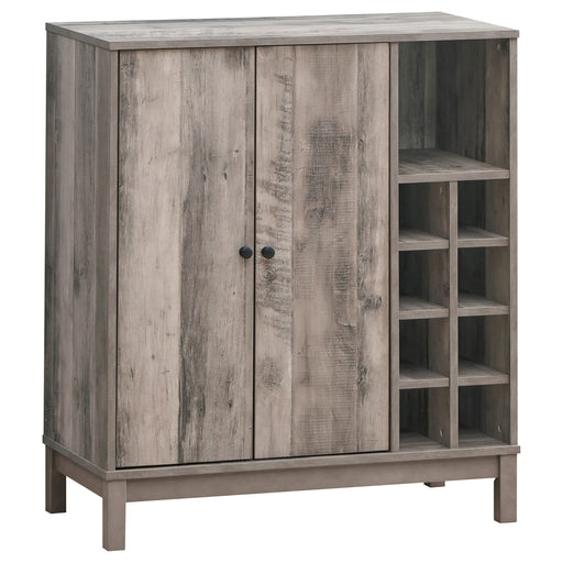 Homestyle Furniture - Coaster - Cheyenne 2-door Home Bar Wine Cabinet Weathered Acacia - 183600