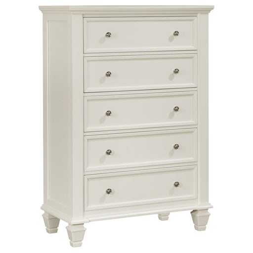 Homestyle Furniture - Coaster - Sandy Beach 5-drawer Bedroom Chest Cream White - 201305