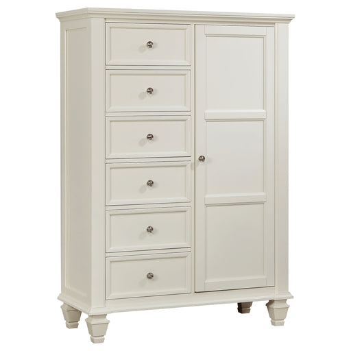 Homestyle Furniture - Coaster - Sandy Beach 8-drawer Door Chest Cream White - 201308