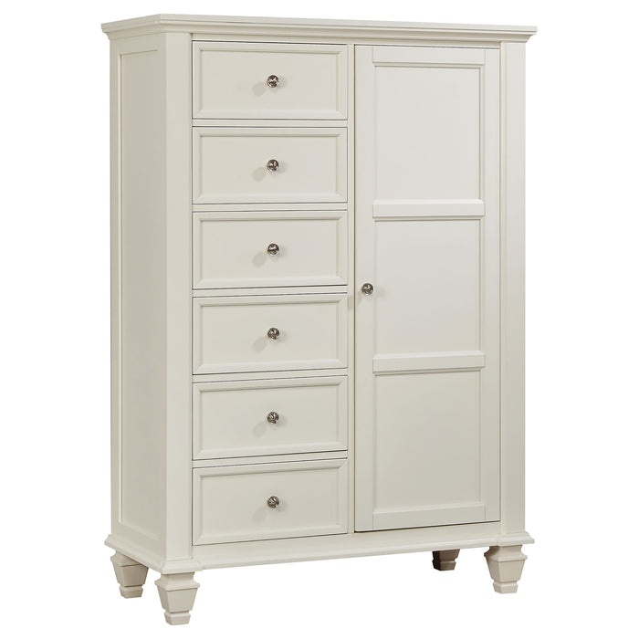 Homestyle Furniture - Coaster - Sandy Beach 8-drawer Door Chest Cream White - 201308