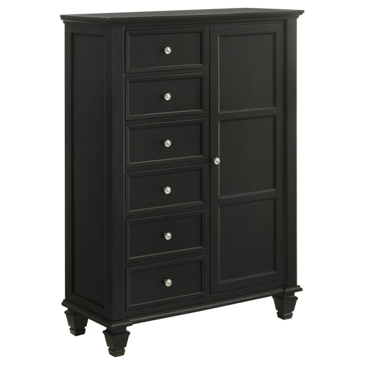 Homestyle Furniture - Coaster - Sandy Beach 8-drawer Door Chest Black - 201328