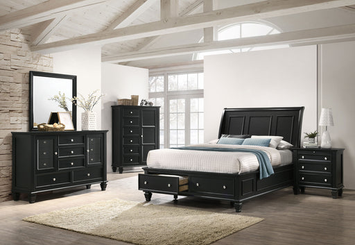 Homestyle Furniture - Coaster - Sandy Beach 5-piece Eastern King Bedroom Set Black - 201329KE-S5