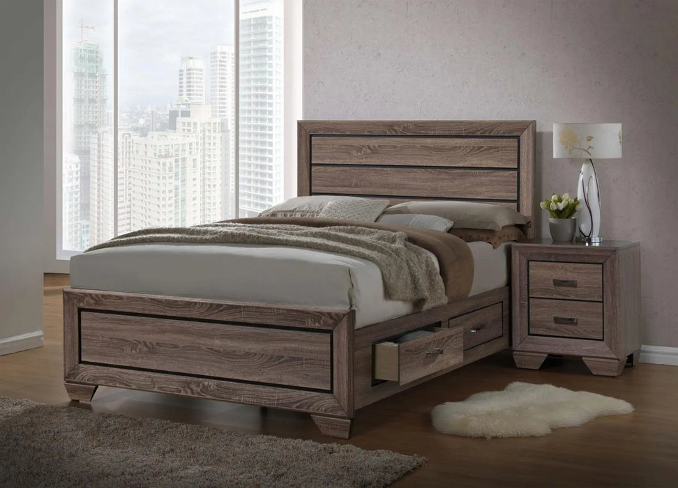 Kauffman Storage Bedroom Set with High Straight Headboard - Homestyle Furniture (ARk)