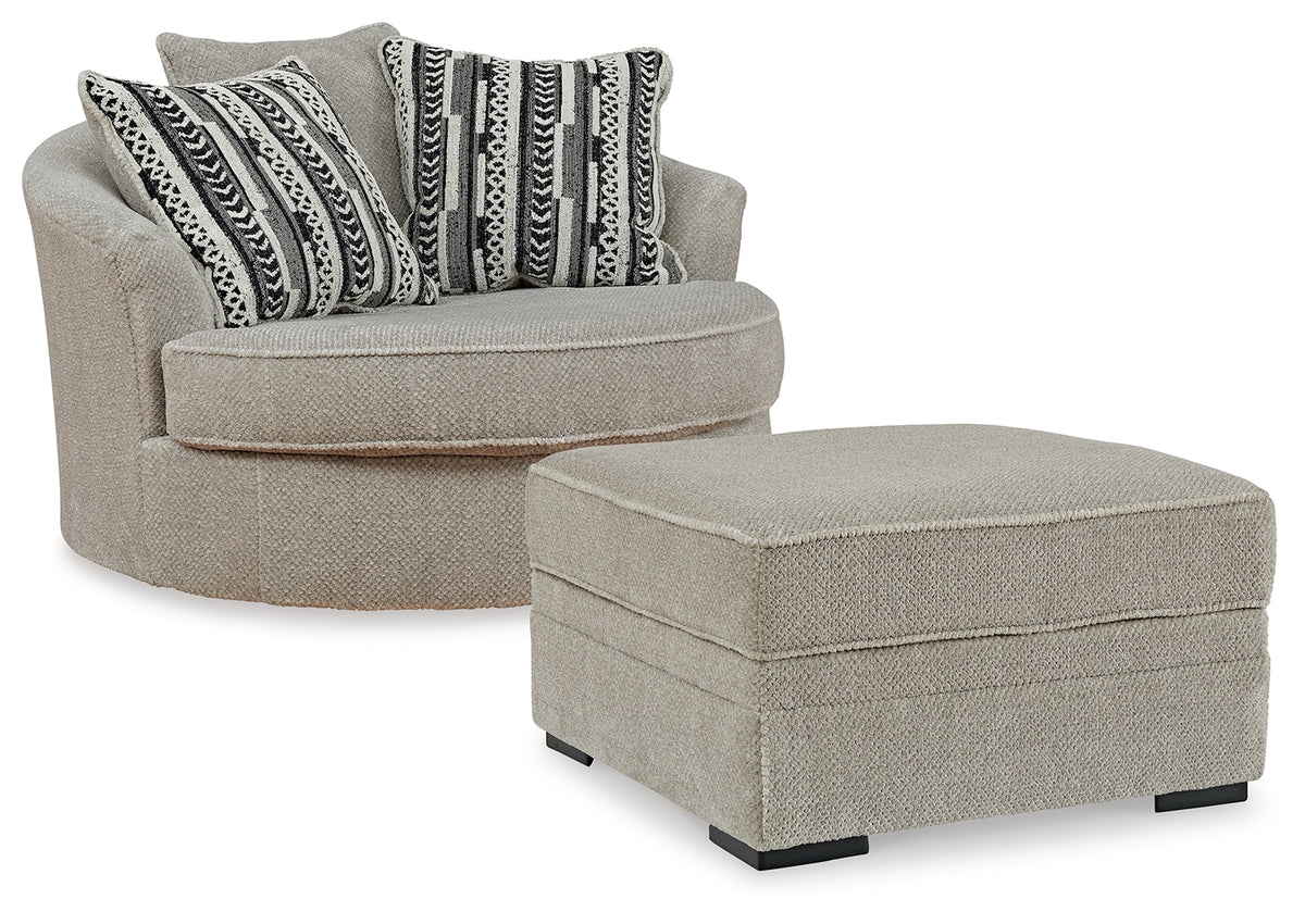 Homestyle Furniture - Ashley Furniture - Calnita Oversized Swivel Chair and Ottoman - Oversized Swivel Chair and Ottoman - 20502U1