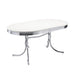 Homestyle Furniture - Coaster - Retro Oval 60-inch Wood Top Dining Table White and Chrome - 2065