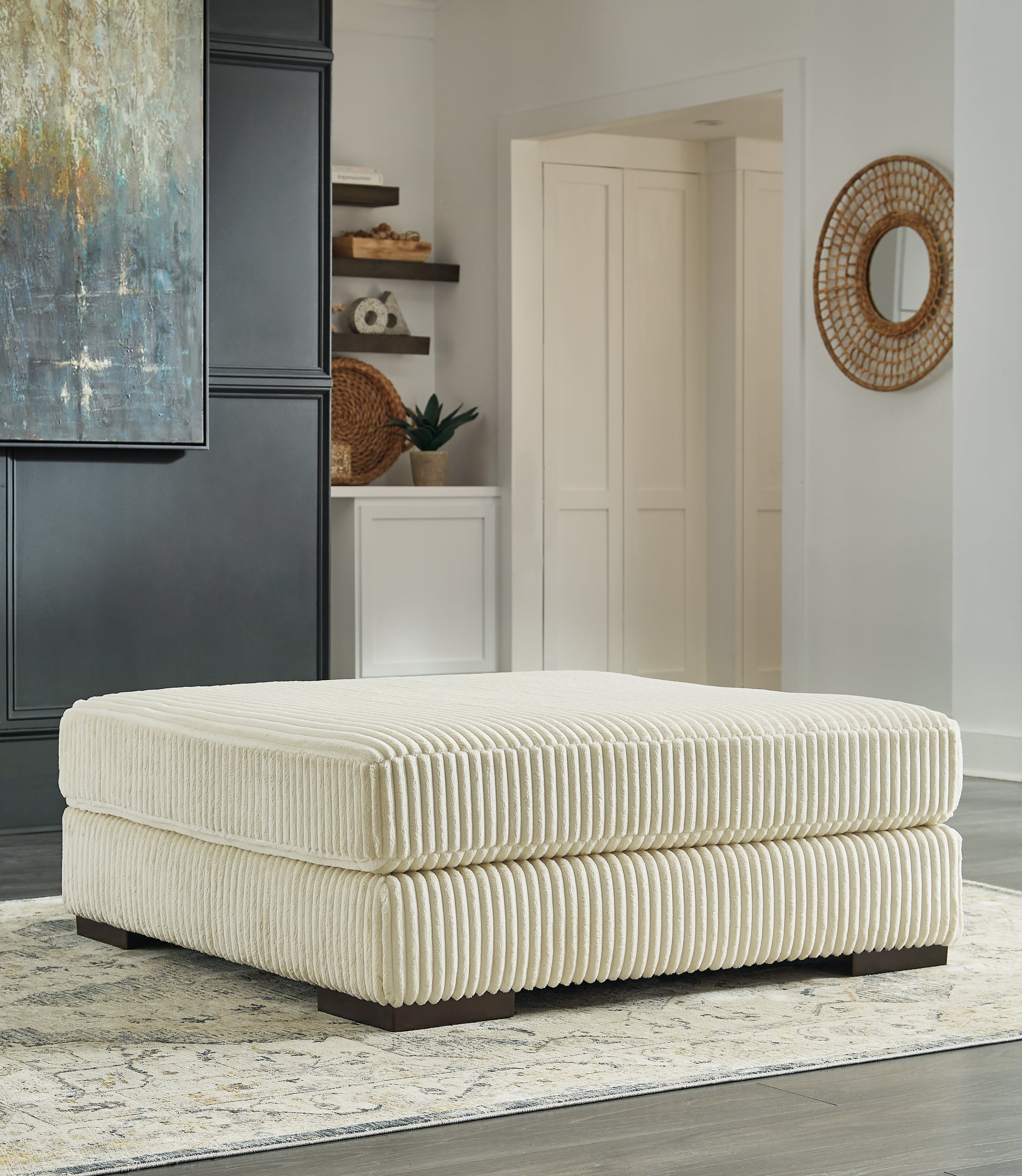 Homestyle Furniture - Ashley Furniture - Lindyn Oversized Accent Ottoman - Oversized Accent Ottoman / Ivory - 2110408
