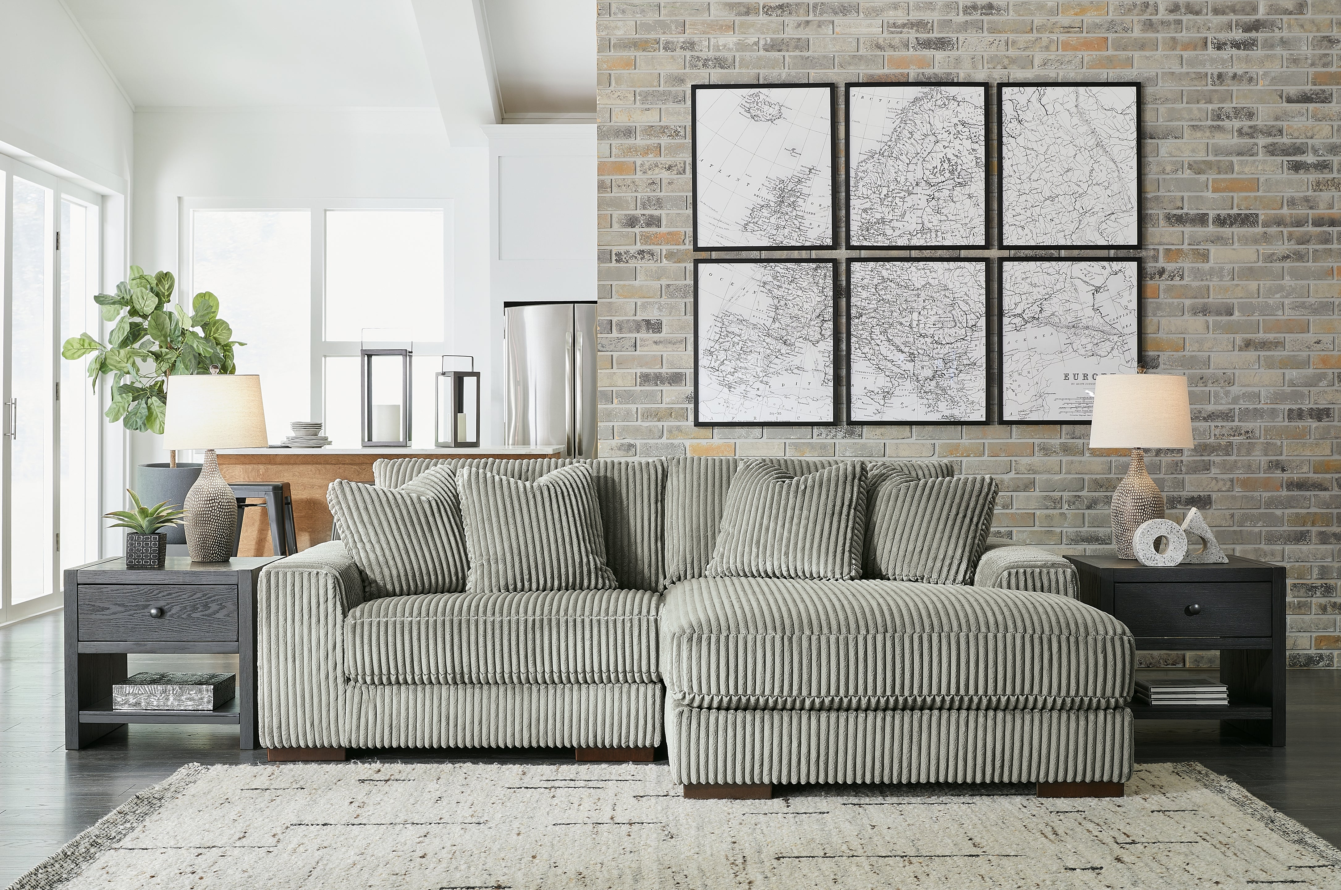 Homestyle Furniture - Ashley Furniture - Lindyn 2-Piece Sectional with Chaise - RAF 2-Piece Sectional with Chaise / Fog - 21105S4
