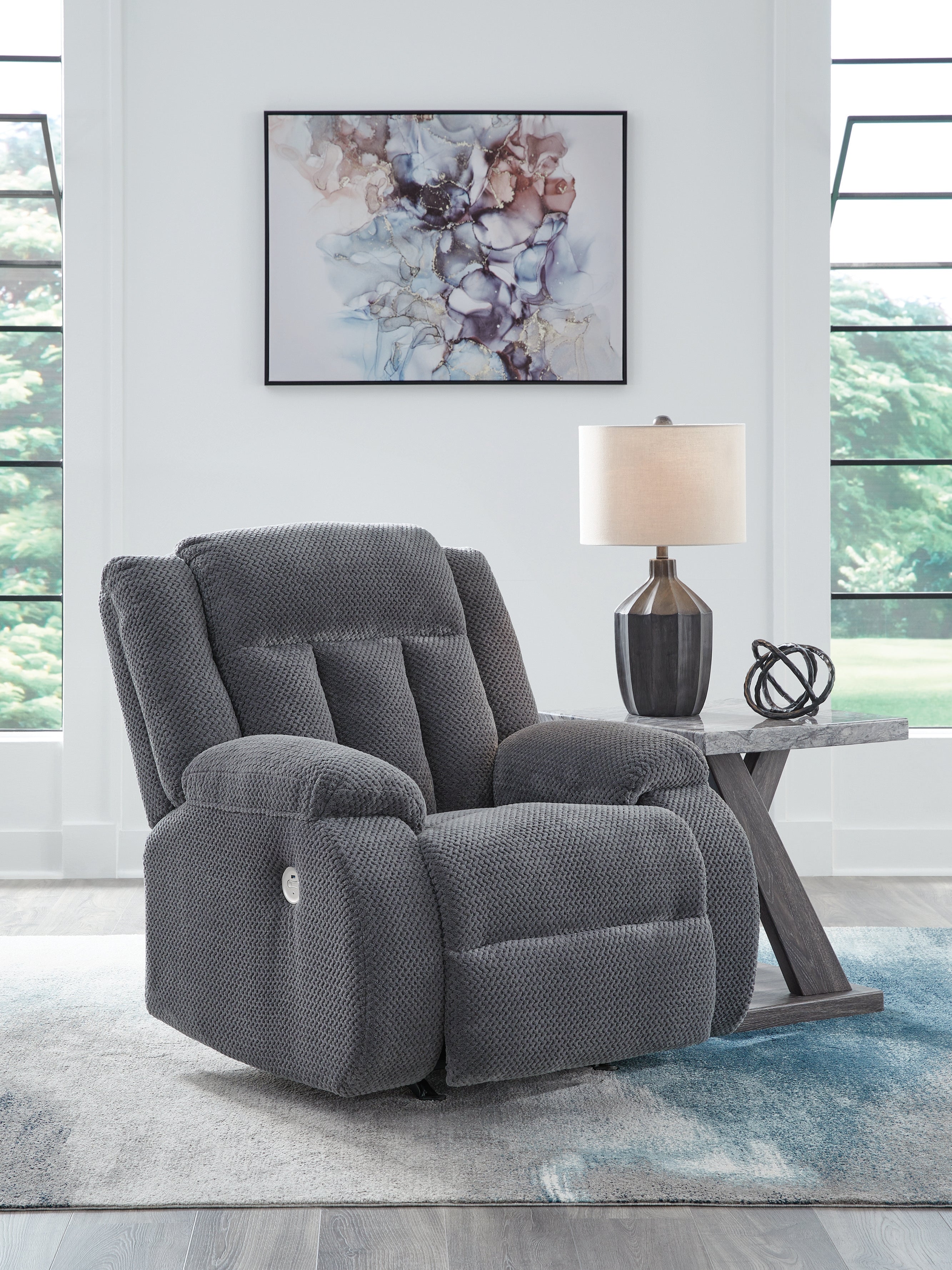 Homestyle Furniture - Ashley Furniture - Observation Power Recliner - Power Rocker Recliner / Steel - PC2140598