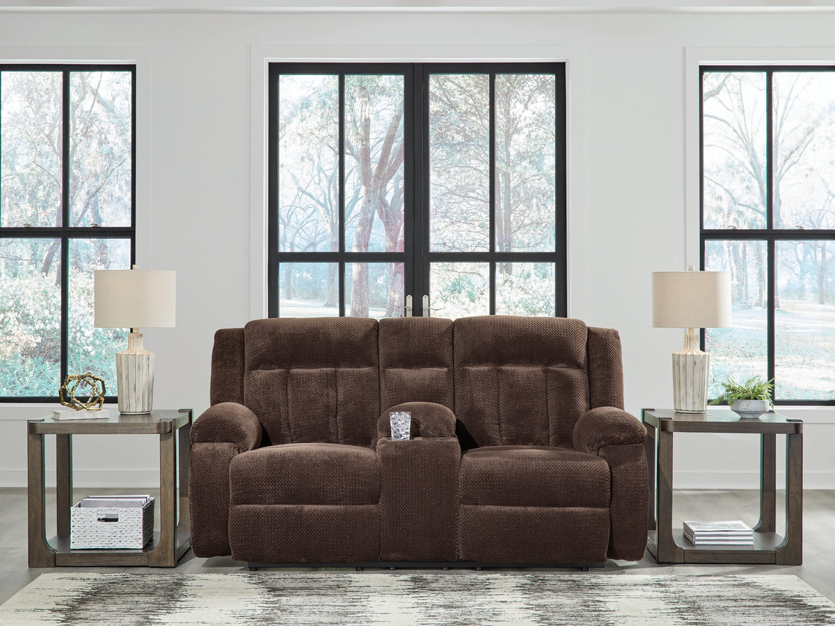 Homestyle Furniture - Ashley Furniture - Observation Power Reclining Loveseat with Console - DBL REC PWR Loveseat w/Console - PC2140696