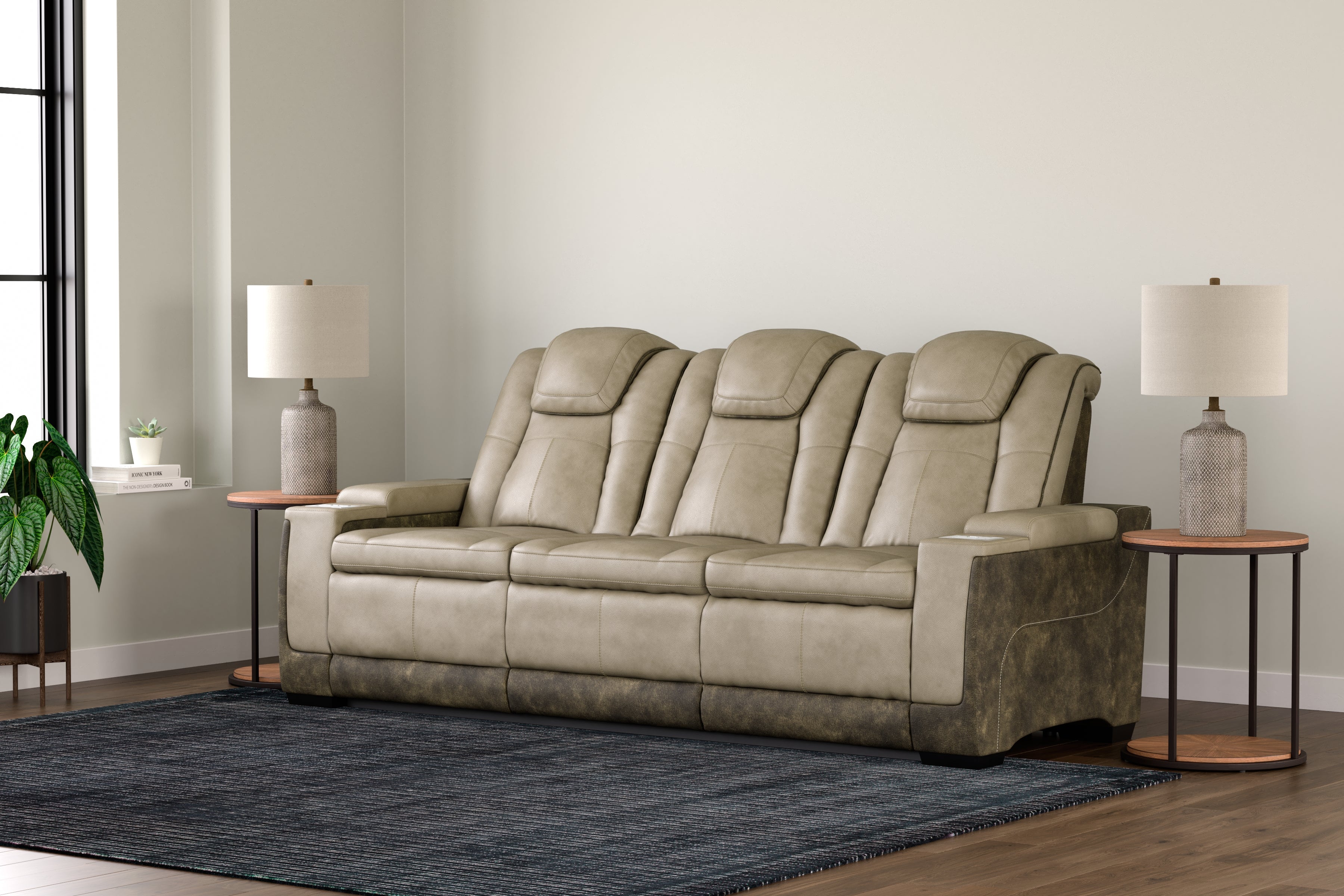 Homestyle Furniture - Ashley Furniture - Next-Gen DuraPella Power Reclining Sofa - PWR REC Sofa with ADJ Headrest / Sand - 2200315