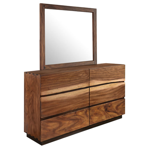 Homestyle Furniture - Coaster - Winslow 6-drawer Dresser with Mirror Smokey Walnut - 223253M
