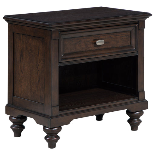 Homestyle Furniture - Coaster - Andover 1-drawer Nightstand Bedside Table Dark Oak - 223632