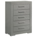 Homestyle Furniture - Coaster - Ives 5-drawer Bedroom Chest of Drawers Grey High Gloss - 224975