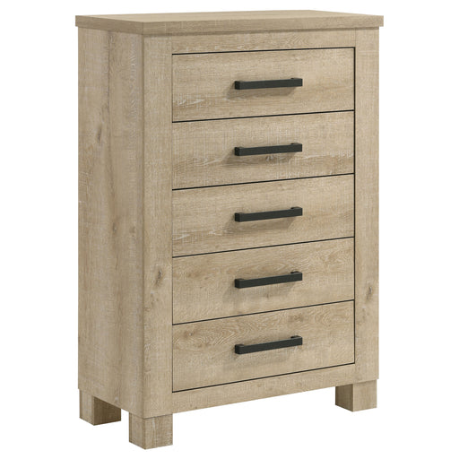 Homestyle Furniture - Coaster - Oakglen 5-drawer Bedroom Chest of Drawers Weathered Oak - 225105