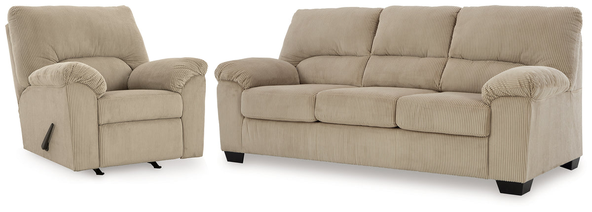 Homestyle Furniture - Ashley Furniture - SimpleJoy Sofa and Recliner - Sofa and Recliner - 24203U2