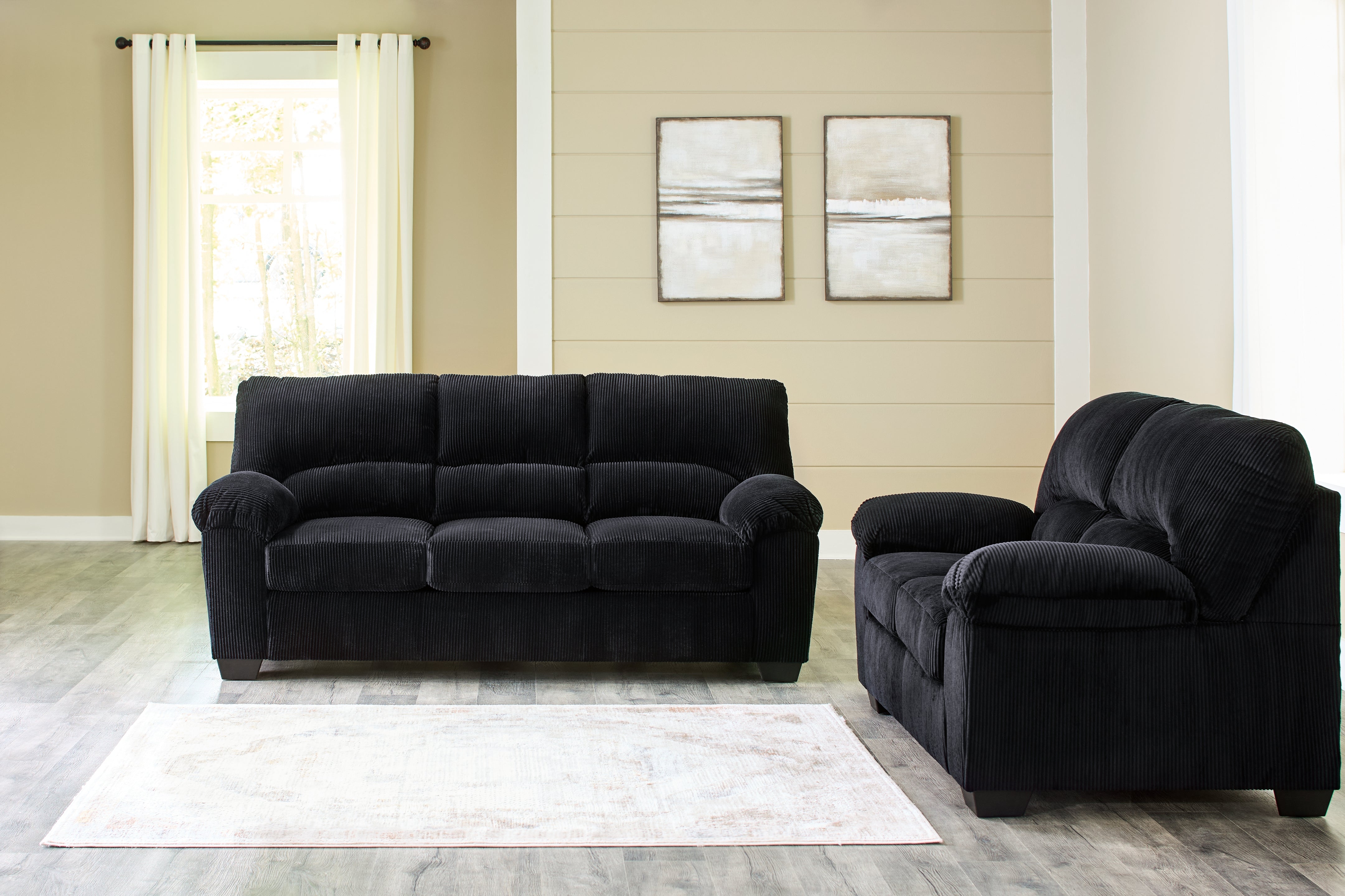 Homestyle Furniture - Ashley Furniture - SimpleJoy Sofa and Loveseat - Sofa and Loveseat / Onyx - 24204U1