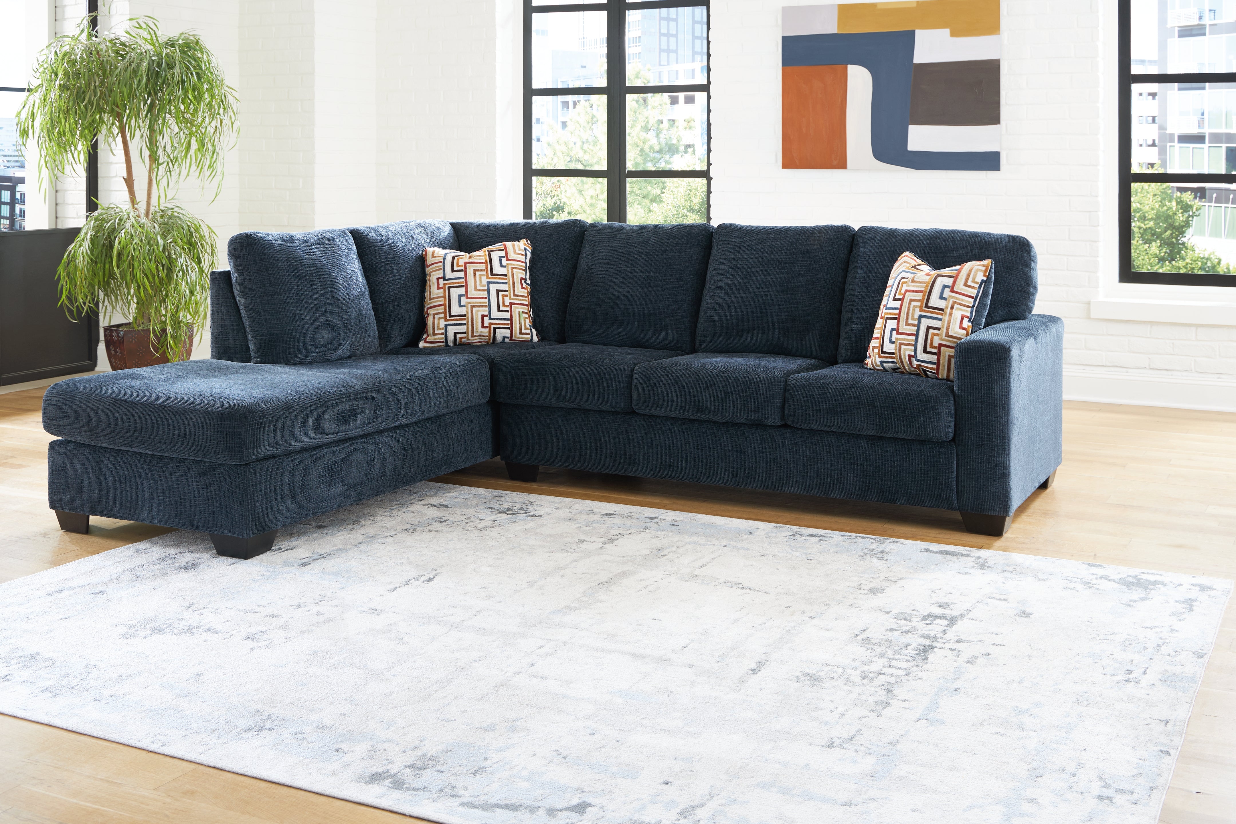 Homestyle Furniture - Ashley Furniture - Aviemore 2-Piece Sectional with Chaise - RAF 2-Piece Sectional with Chaise / Ink - 24303S1
