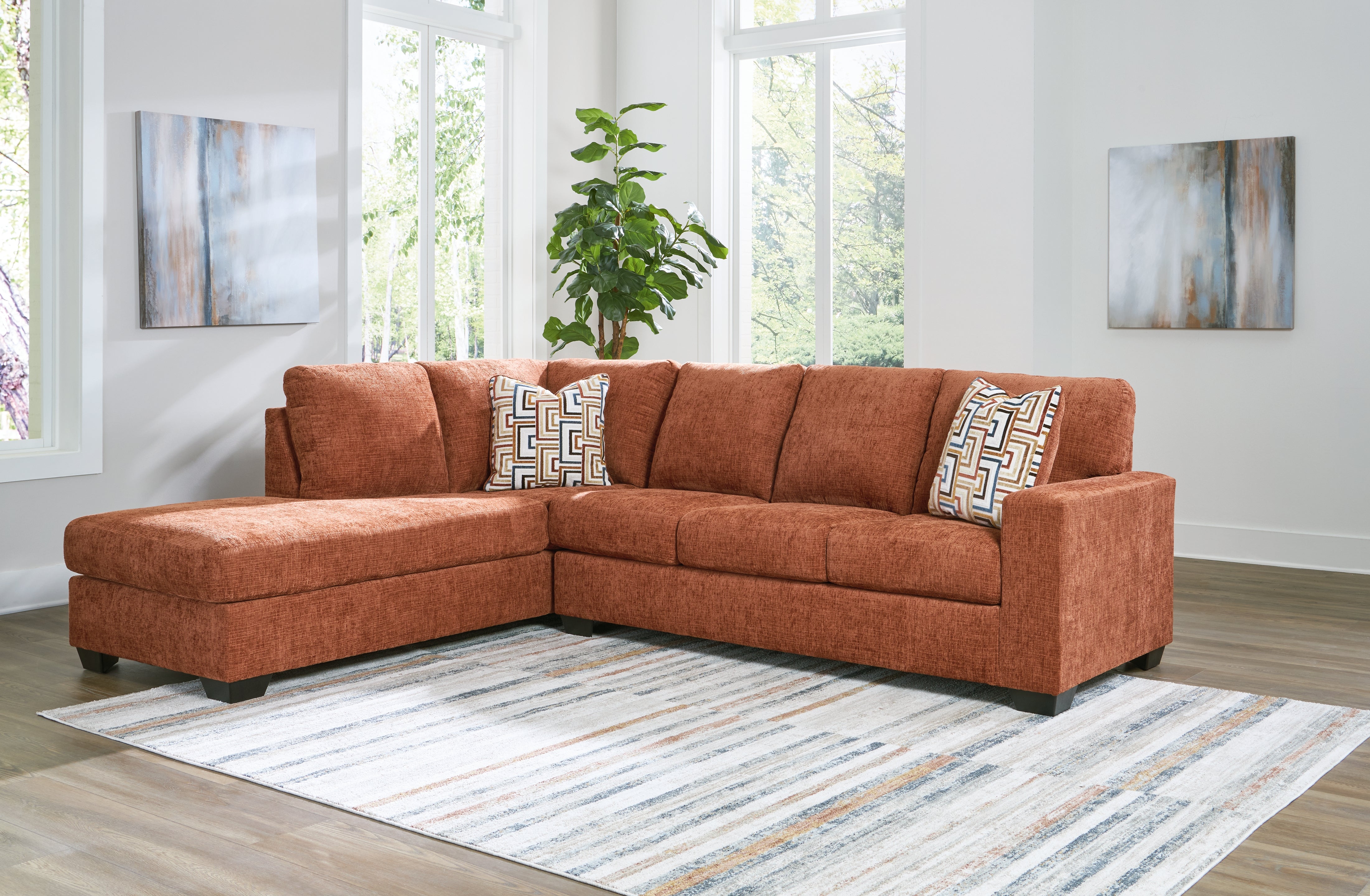 Homestyle Furniture - Ashley Furniture - Aviemore 2-Piece Sectional with Chaise - RAF 2-Piece Sectional with Chaise / Spice - 24304S1