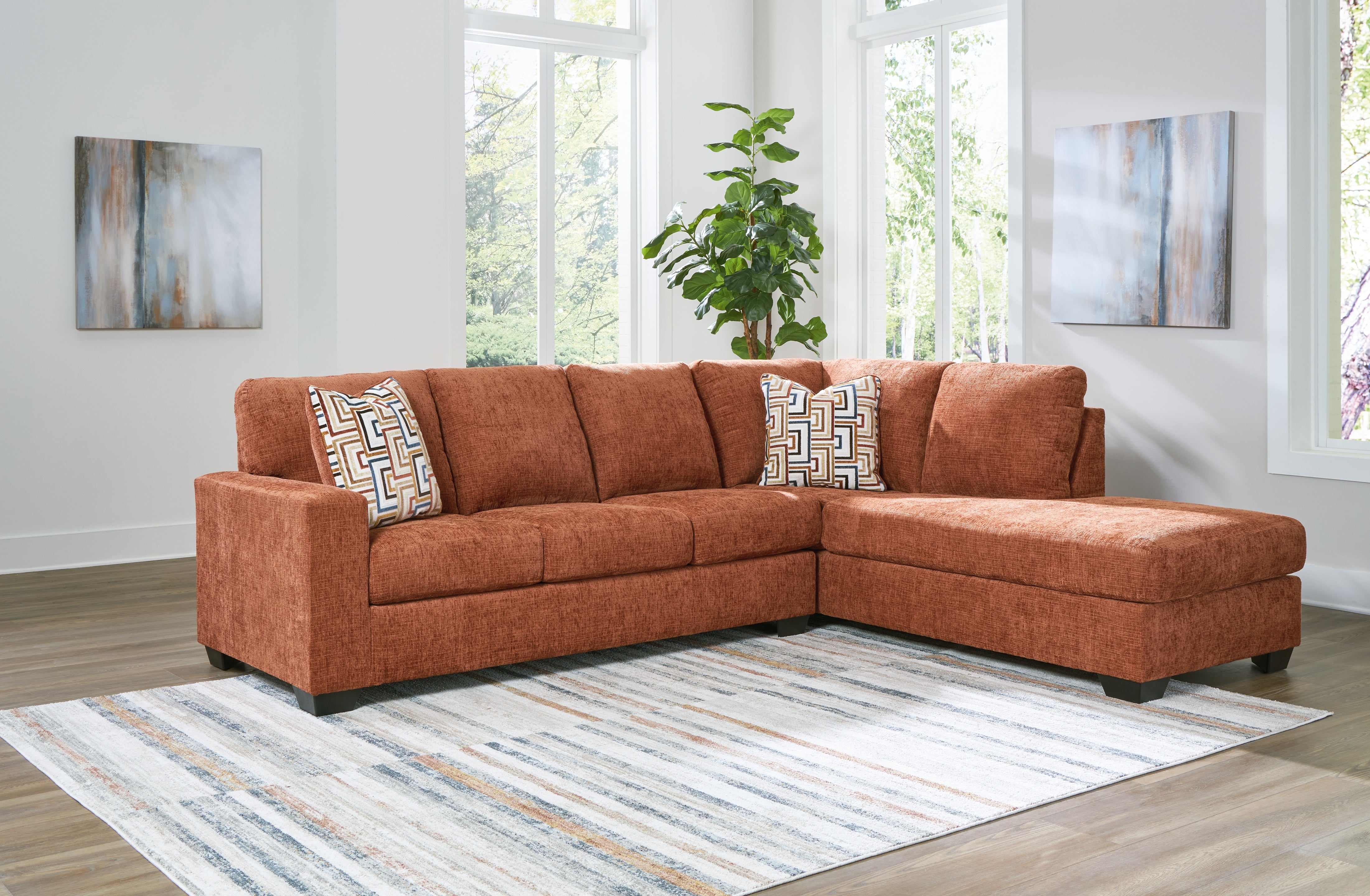 Homestyle Furniture - Ashley Furniture - Aviemore 2-Piece Sectional with Chaise - LAF 2-Piece Sectional with Chaise / Spice - 24304S2