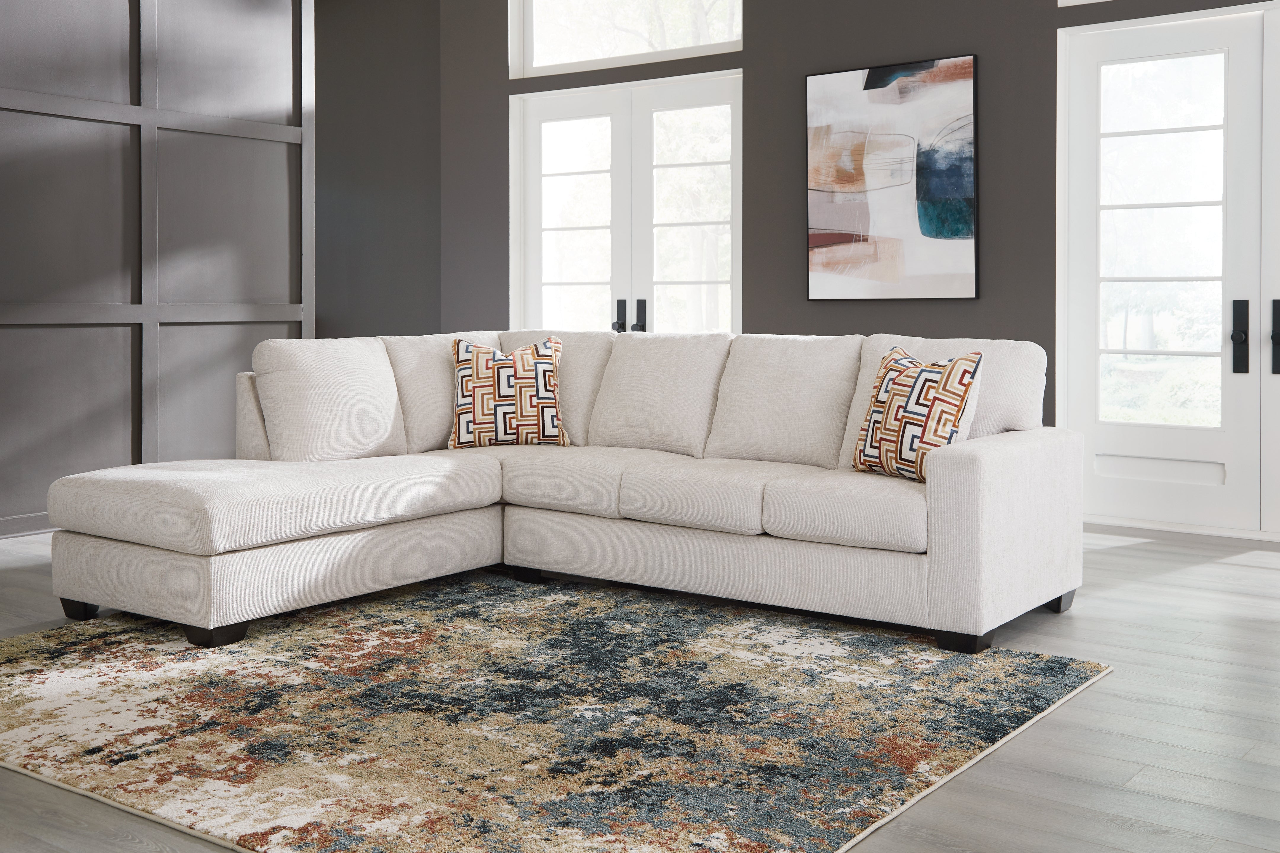 Homestyle Furniture - Ashley Furniture - Aviemore 2-Piece Sectional with Chaise - RAF 2-Piece Sectional with Chaise / Stone - 24305S1