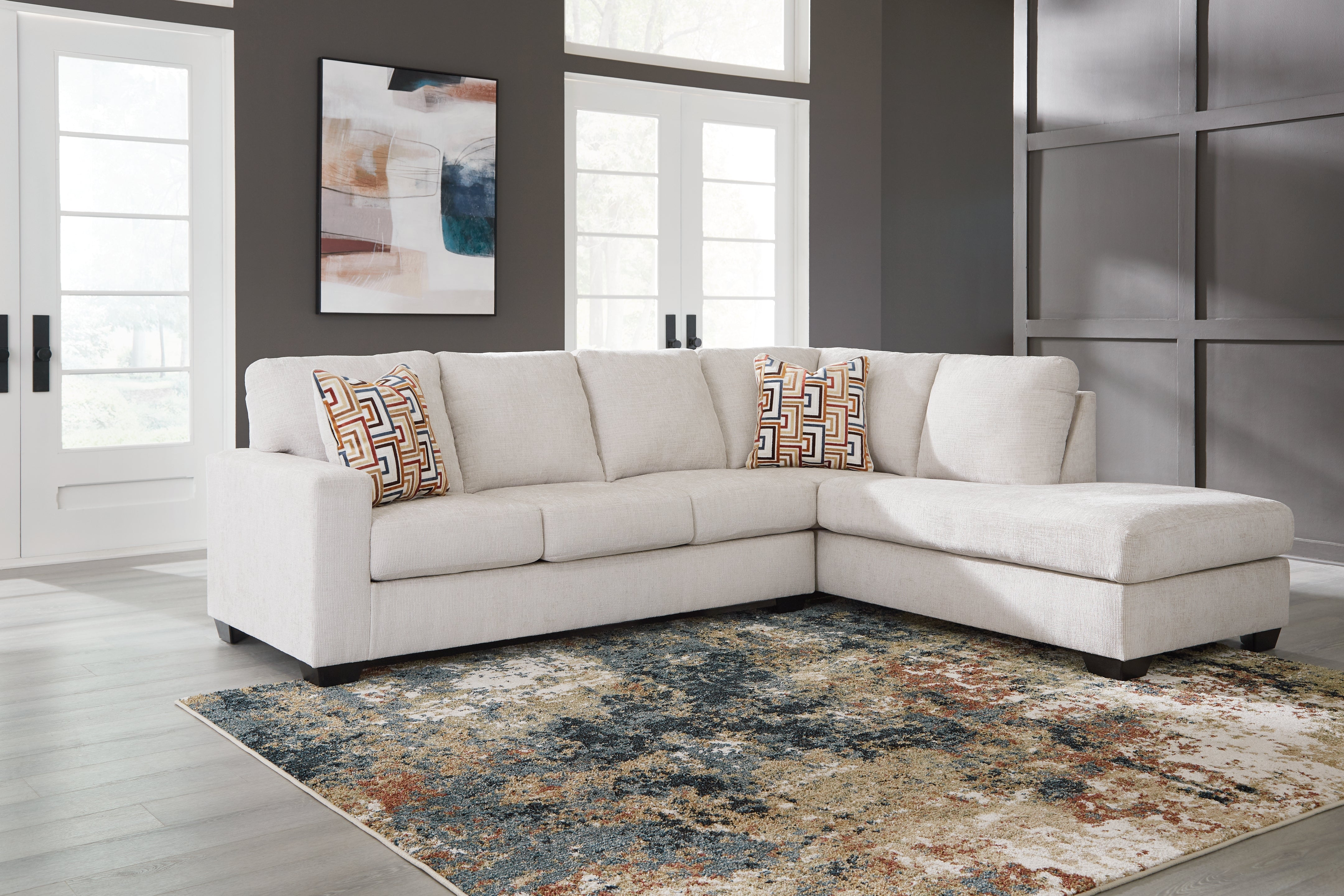 Homestyle Furniture - Ashley Furniture - Aviemore 2-Piece Sectional with Chaise - LAF 2-Piece Sectional with Chaise / Stone - 24305S2