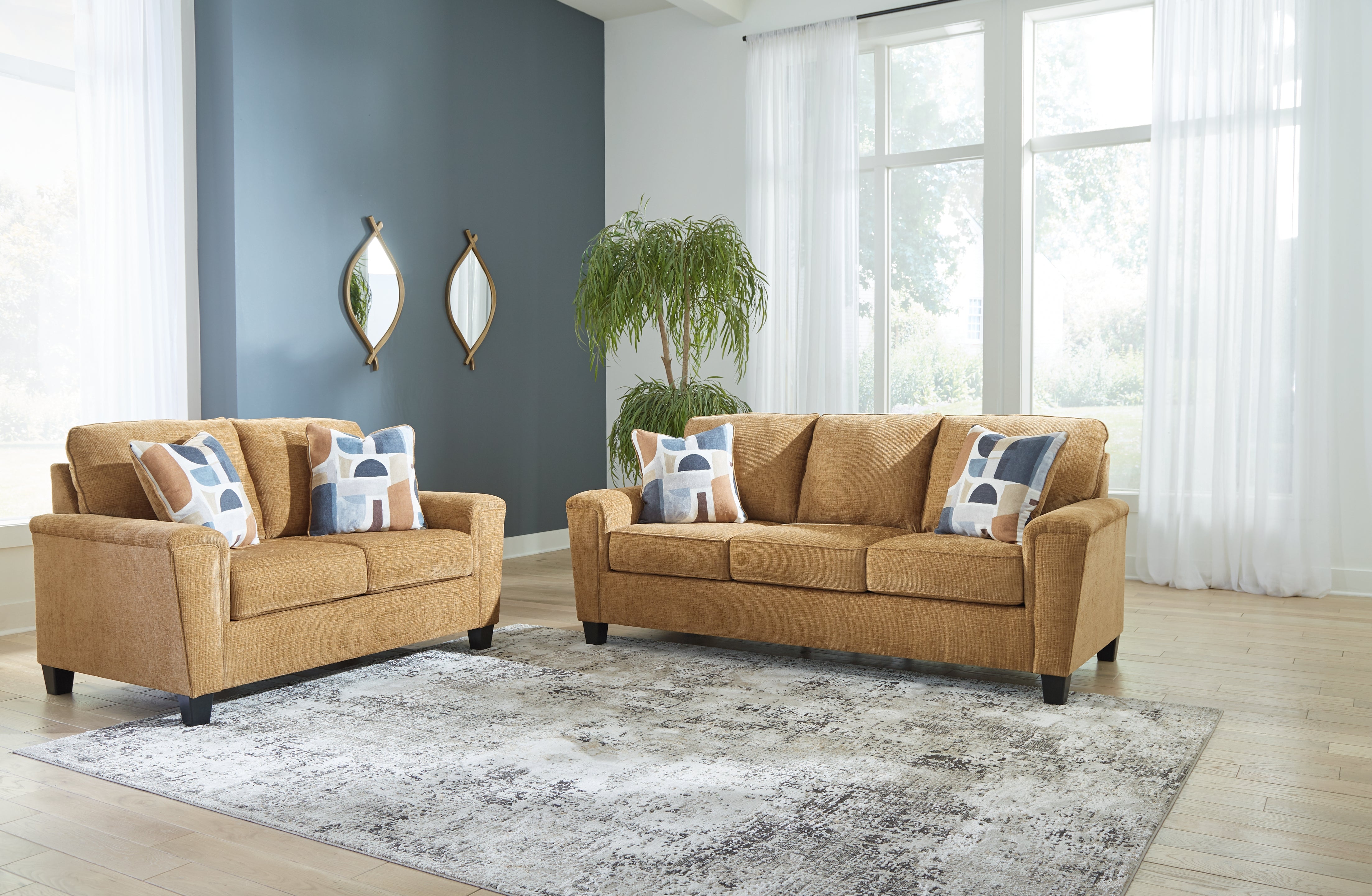 Homestyle Furniture - Ashley Furniture - Erinslane Sofa and Loveseat - Sofa and Loveseat / Honey - 25207U1