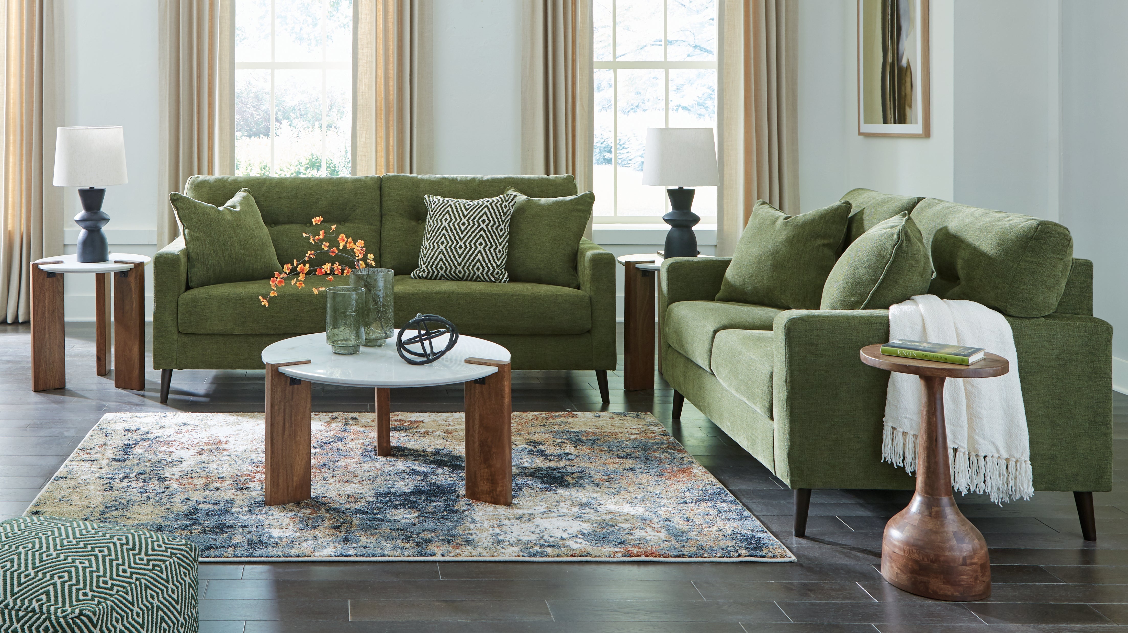 Homestyle Furniture - Ashley Furniture - Bixler Sofa and Loveseat - Sofa and Loveseat / Olive - 26107U1