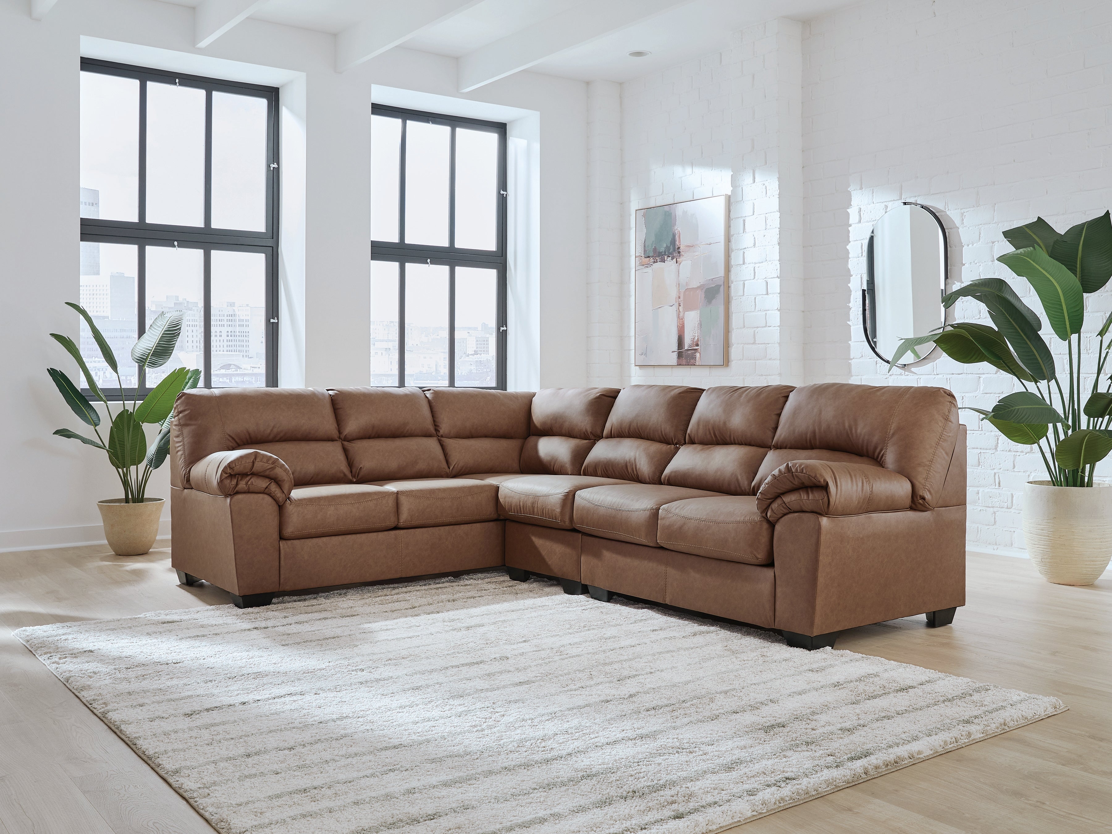Homestyle Furniture - Ashley Furniture - WillowBend 3-Piece Sectional - LAF 3-Piece Sectional / Caramel - PC27704S4