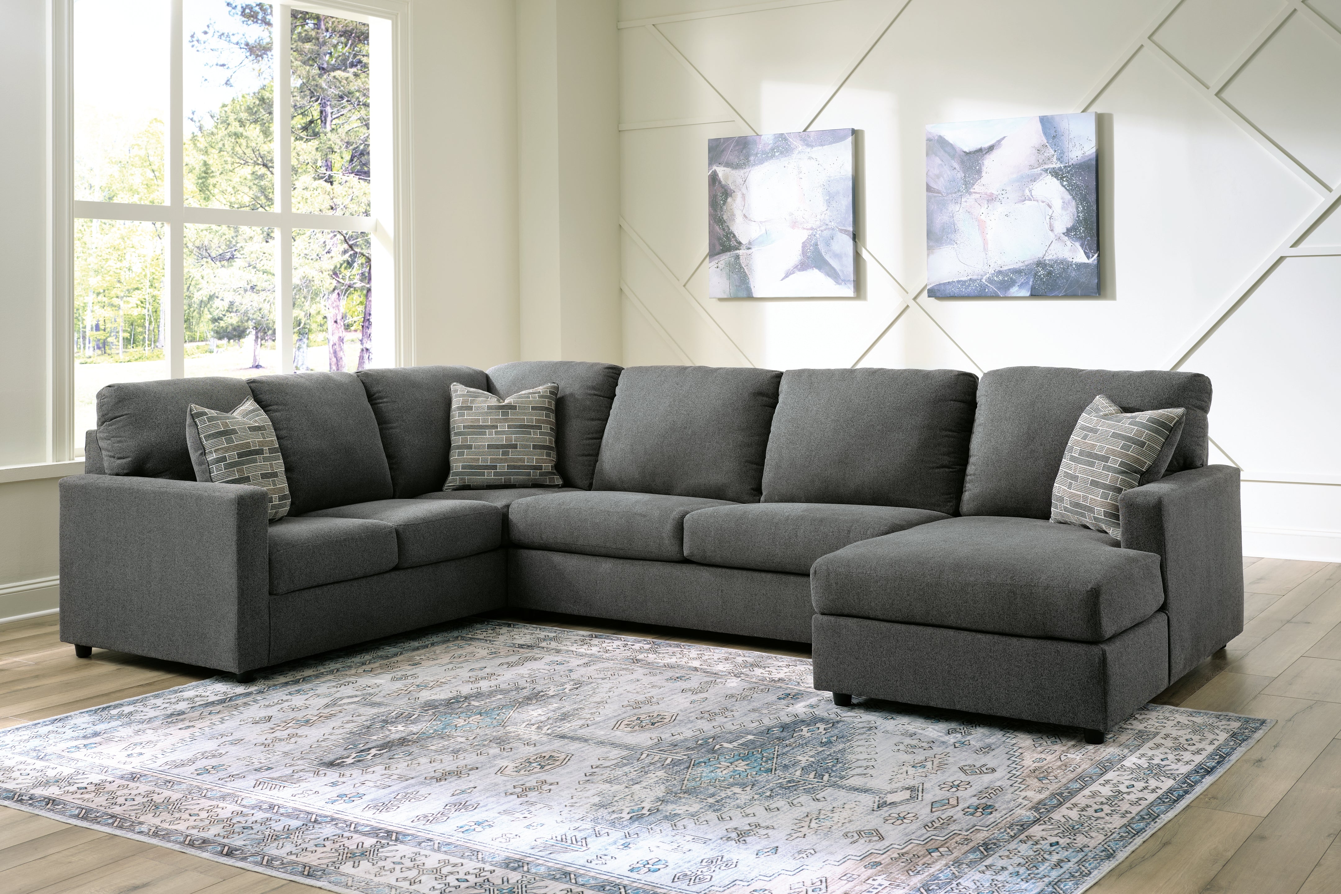 Homestyle Furniture - Ashley Furniture - Edenfield 3-Piece Sectional with Chaise - LAF 3-Piece Sectional with Chaise / Charcoal - 29003S2