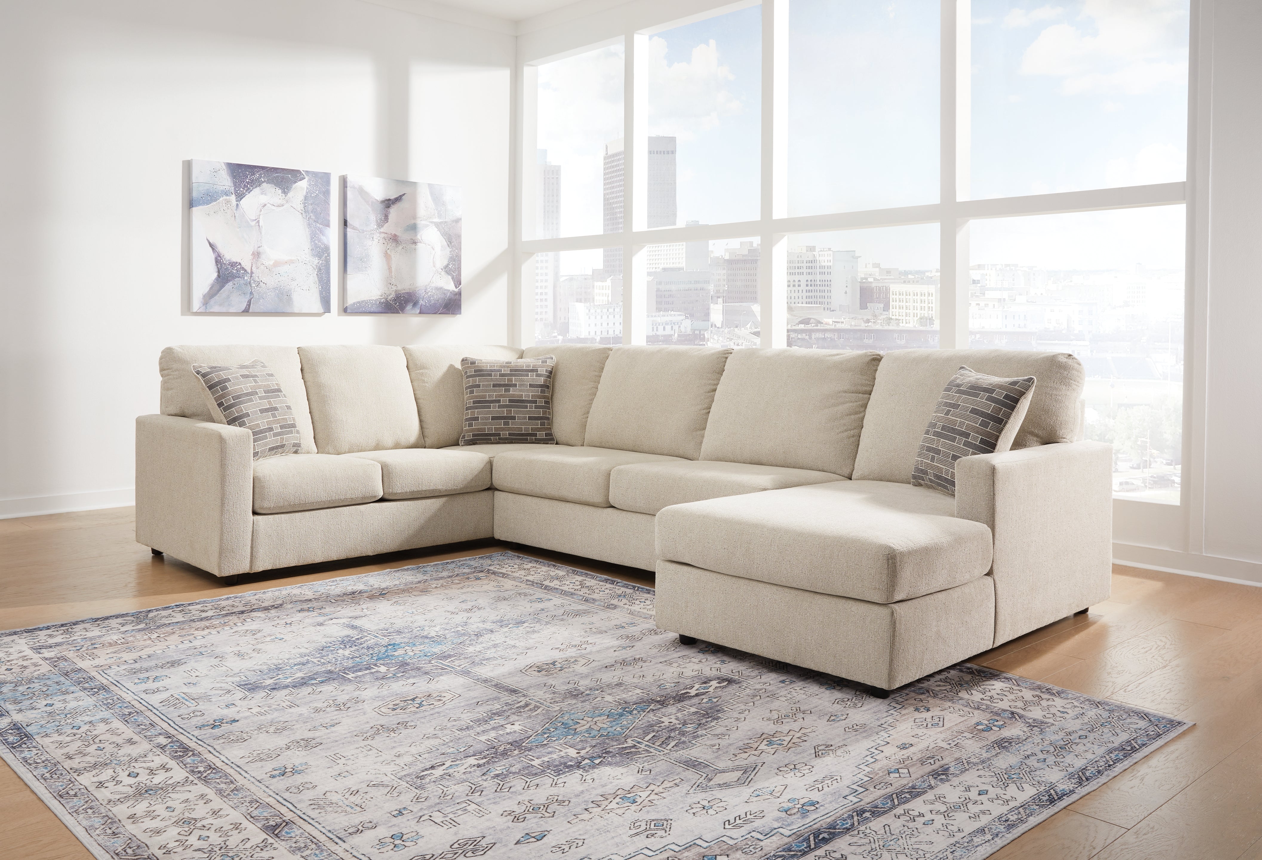 Homestyle Furniture - Ashley Furniture - Edenfield 3-Piece Sectional with Chaise - LAF 3-Piece Sectional with Chaise / Linen - 29004S2