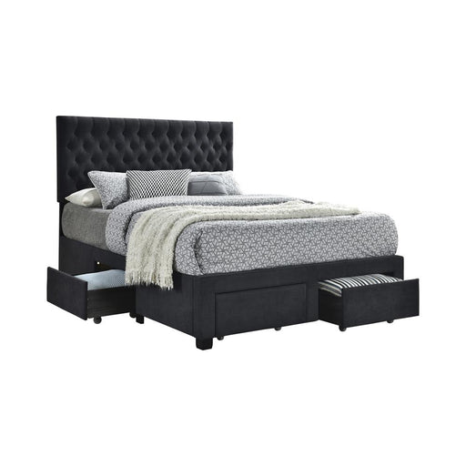Soledad Full 4-drawer Button Tufted Storage Bed Charcoal image