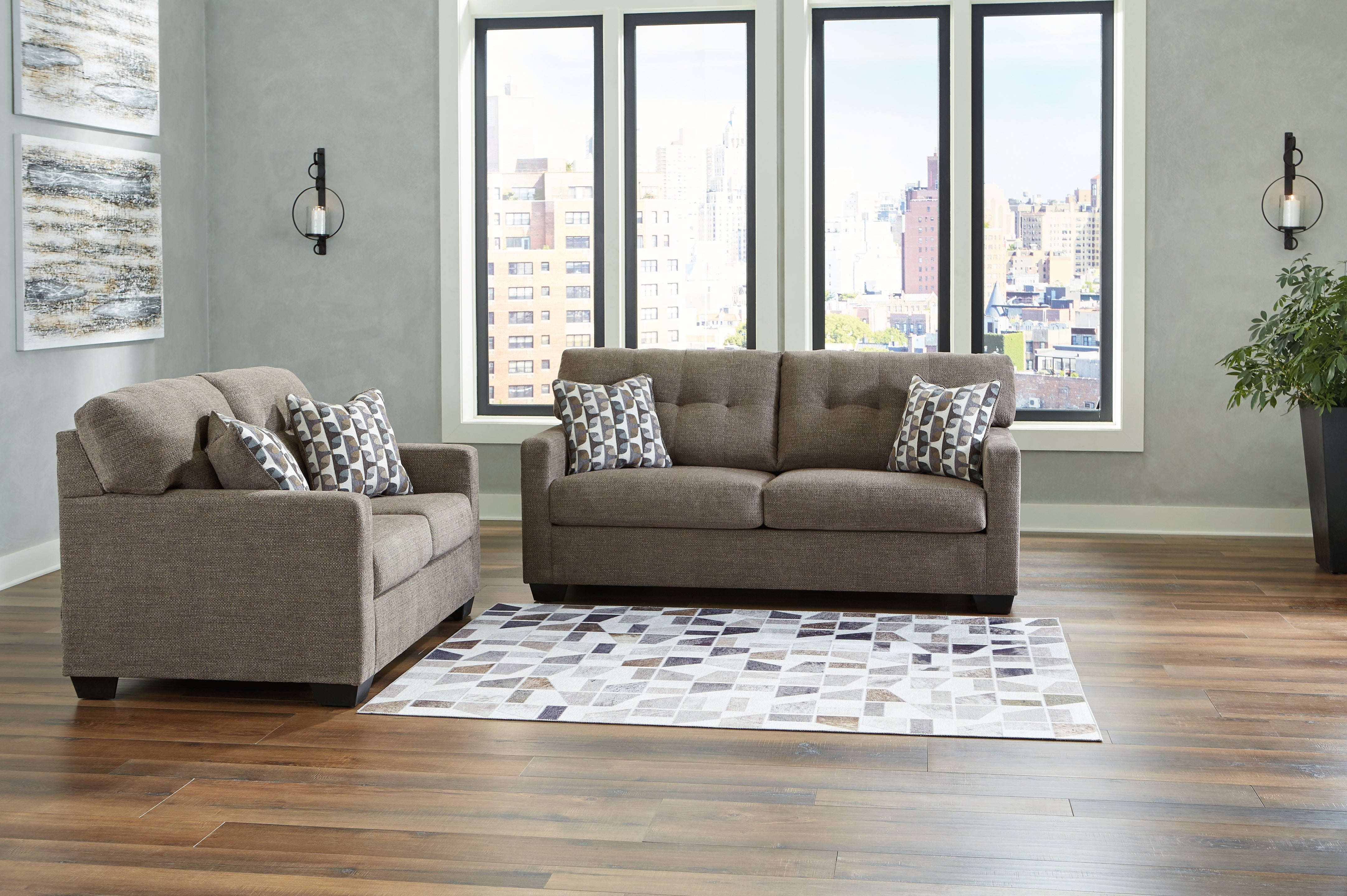 Homestyle Furniture - Ashley Furniture - Mahoney Sofa and Loveseat - Sofa and Loveseat / Chocolate - 31005U1