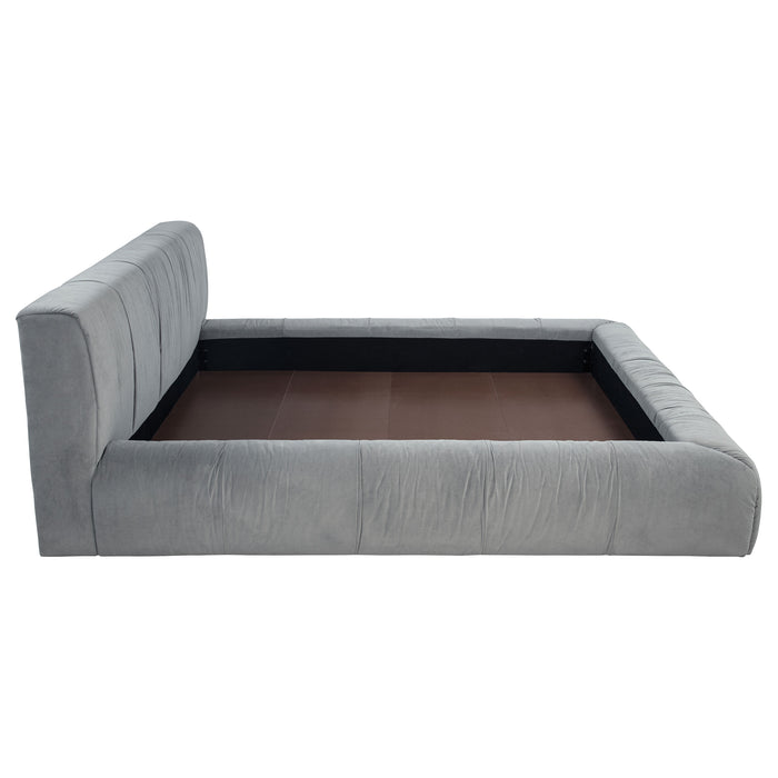 Wilshire Upholstered Eastern King Platform Bed Grey