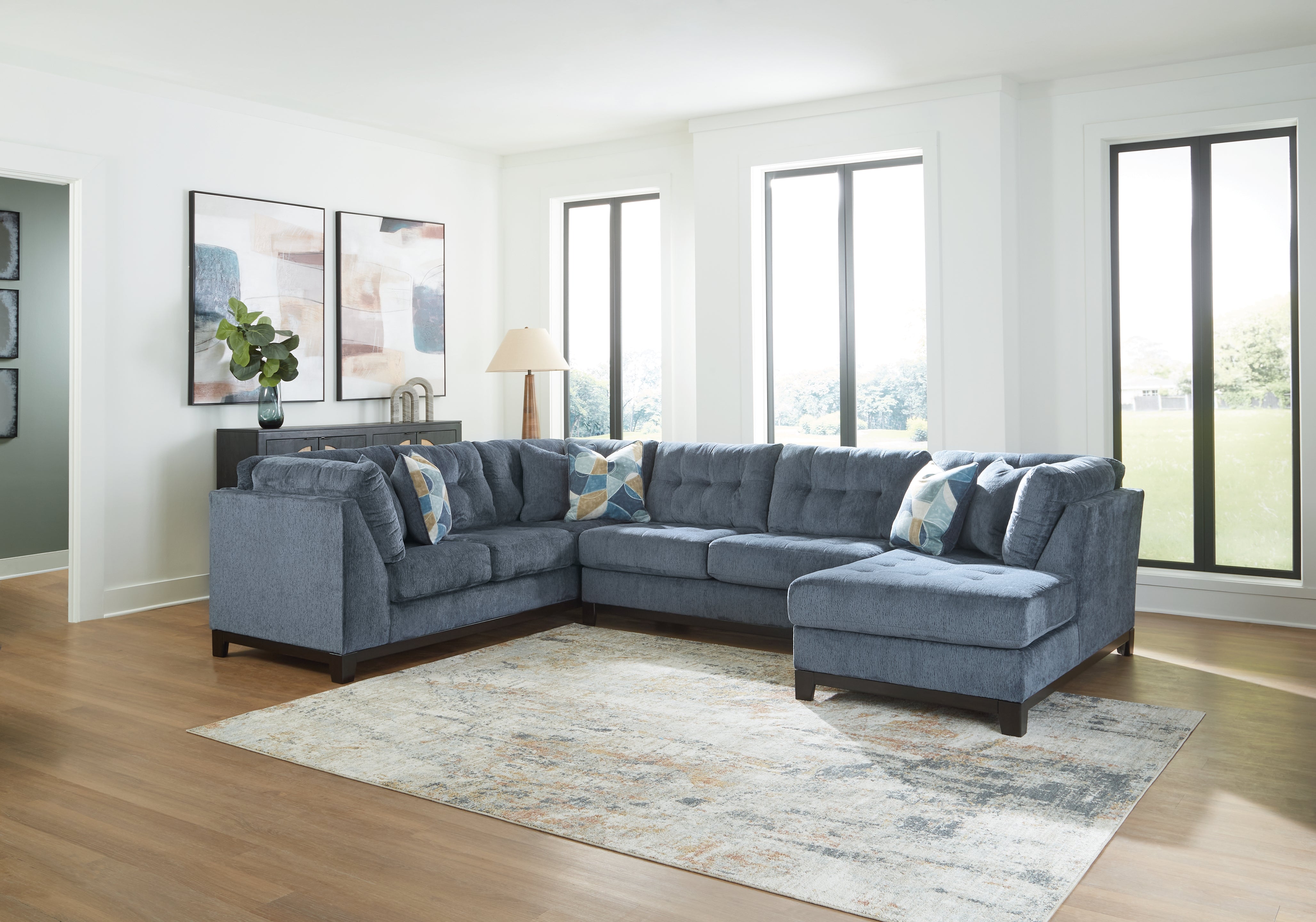 Homestyle Furniture - Ashley Furniture - Maxon Place 3-Piece Sectional with Chaise - 3-Piece Sectional with Chaise / Navy - 33003S2