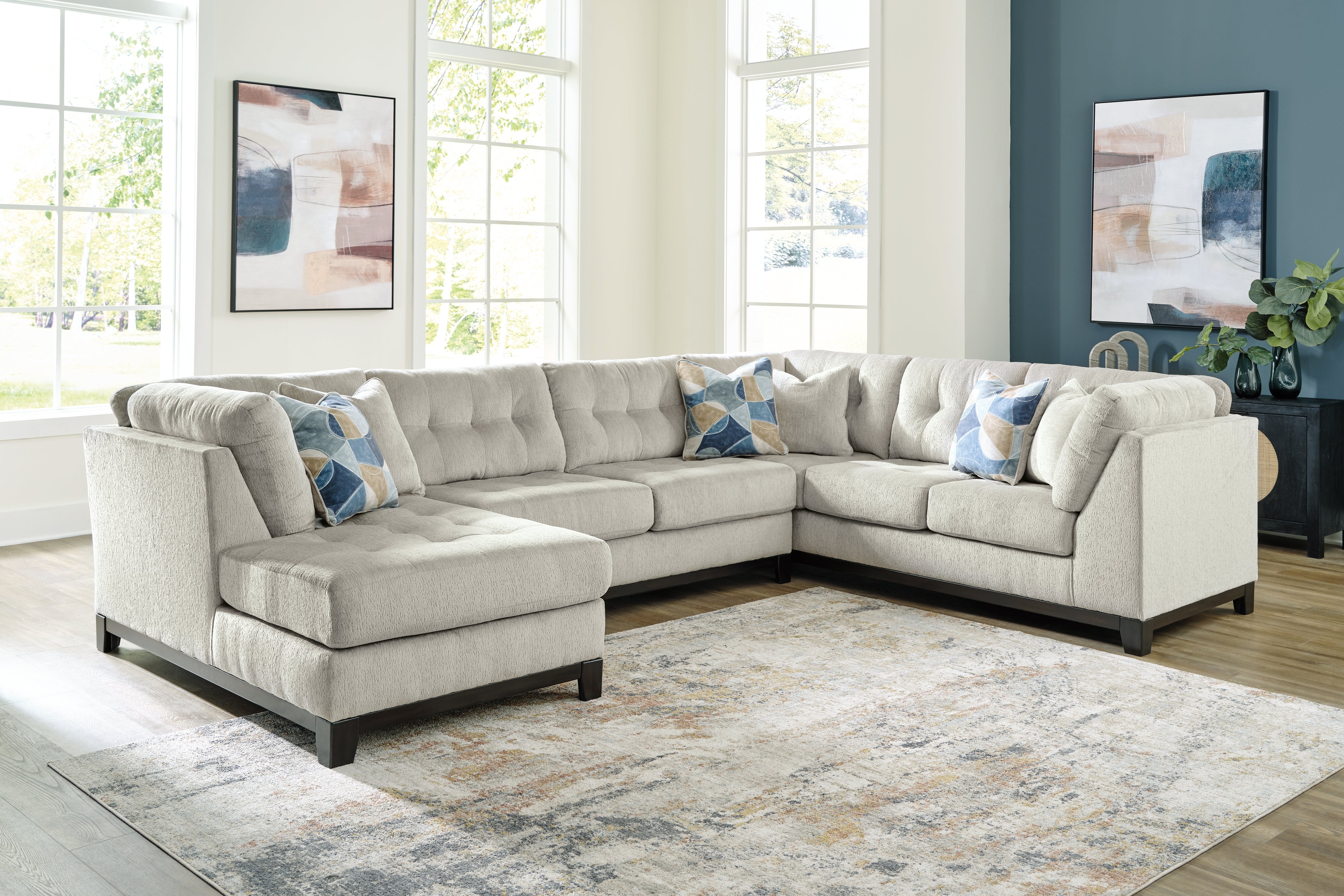 Homestyle Furniture - Ashley Furniture - Maxon Place 3-Piece Sectional with Chaise - RAF 3-Piece Sectional with Chaise / Stone - 33004S1