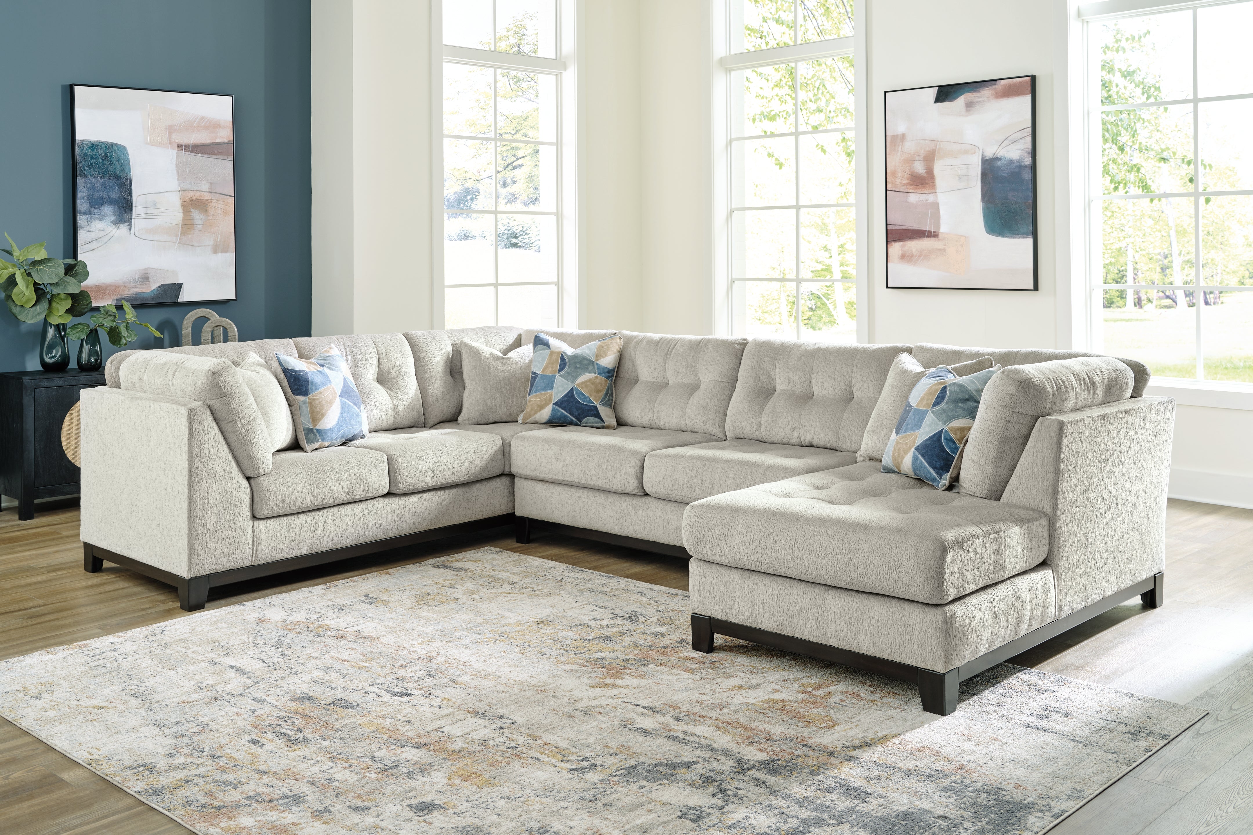 Homestyle Furniture - Ashley Furniture - Maxon Place 3-Piece Sectional with Chaise - 3-Piece Sectional with Chaise / Stone - 33004S2