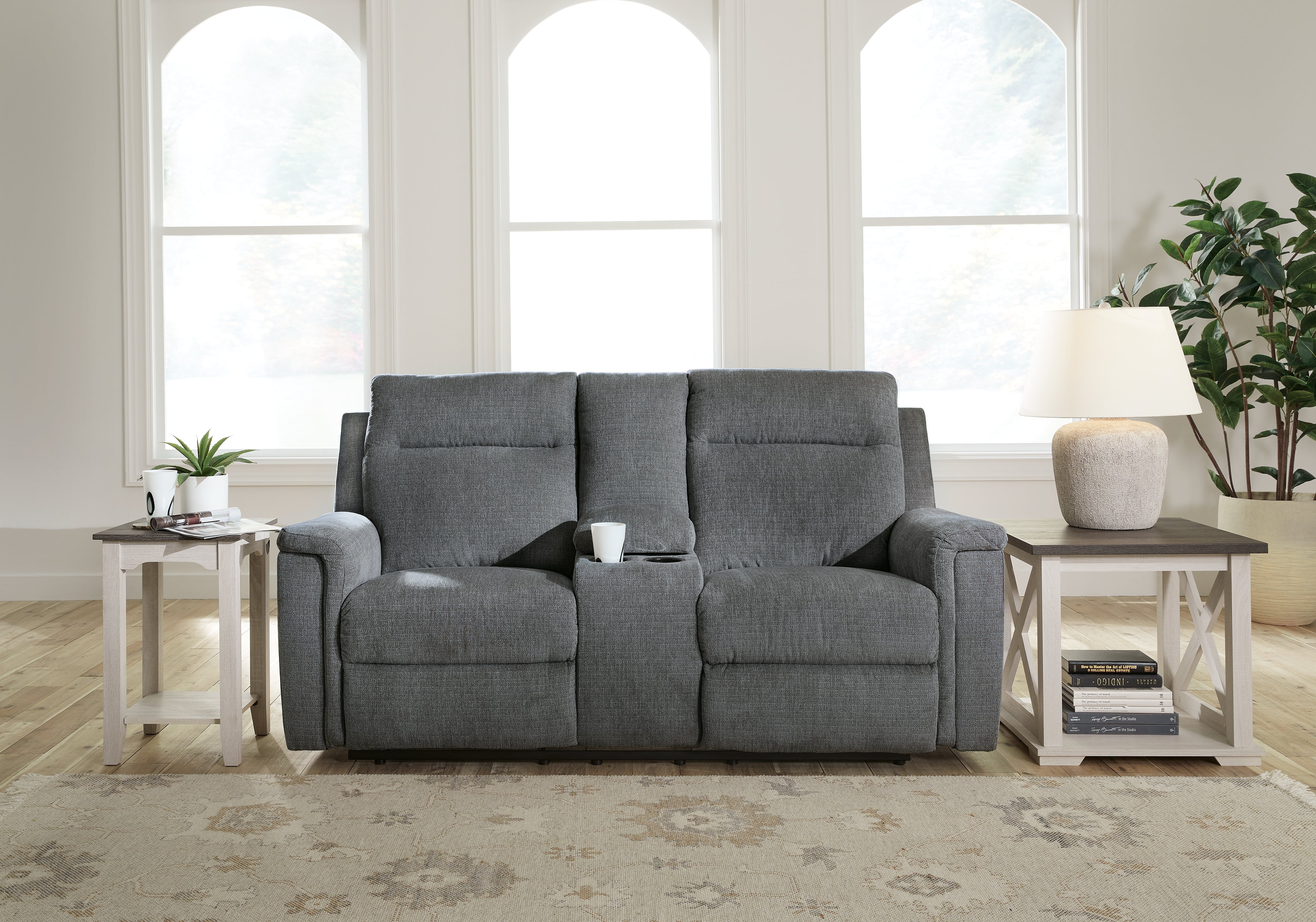 Homestyle Furniture - Ashley Furniture - Barnsana Power Reclining Loveseat with Console - DBL REC PWR Loveseat w/Console - 3320296
