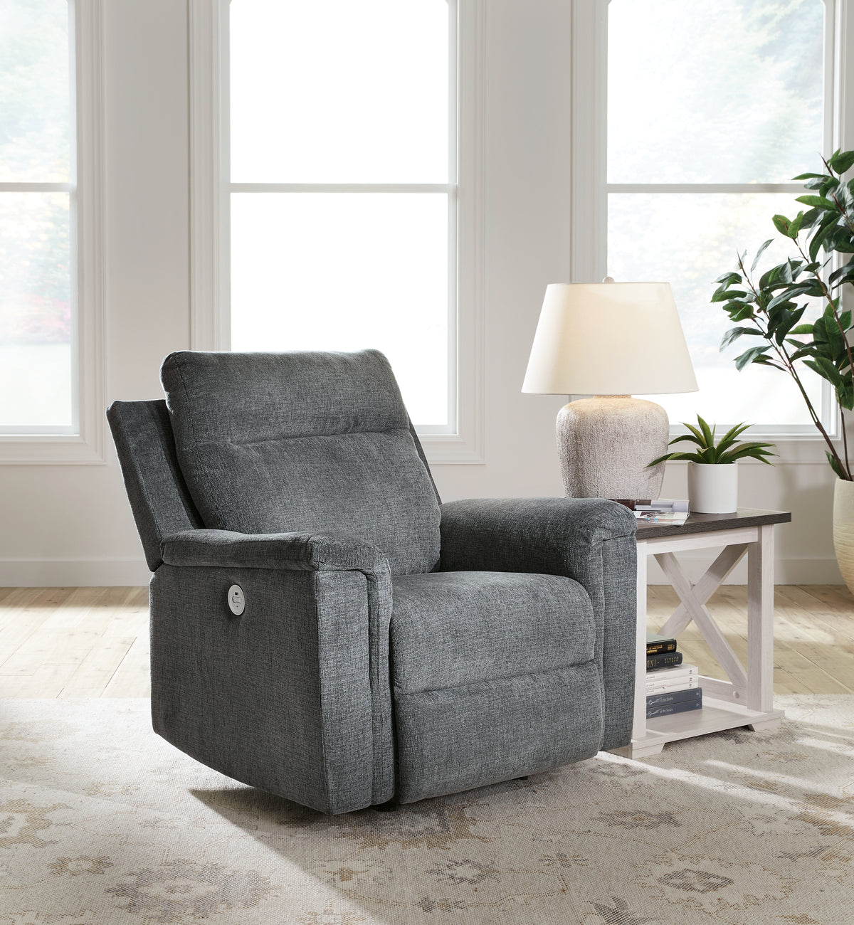 Homestyle Furniture - Ashley Furniture - Barnsana Power Recliner - Power Rocker Recliner / Gravel - 3320298