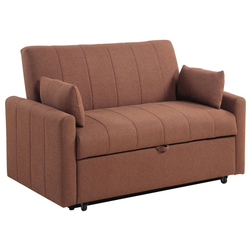 Homestyle Furniture - Coaster - Portland Boucle Upholstered Sleeper Sofa Bed Copper - 350145