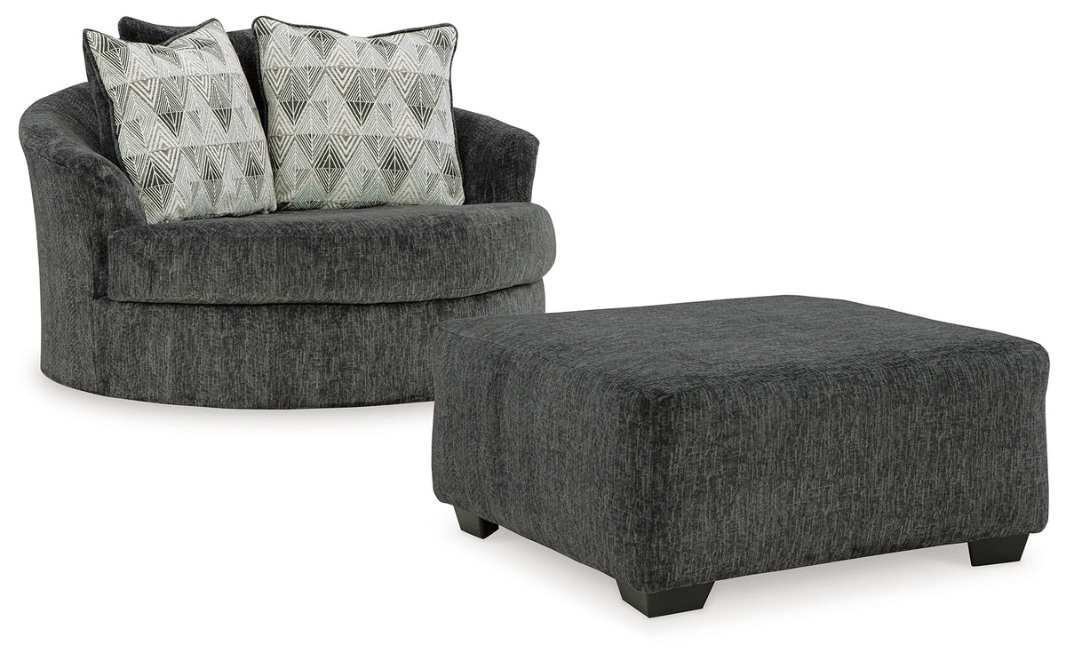 Homestyle Furniture - Ashley Furniture - Biddeford Oversized Swivel Chair and Ottoman - Oversized Swivel Chair and Ottoman - 35504U1