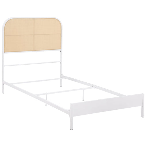 Homestyle Furniture - Coaster - Amherst Radio Weave Rattan Metal Twin Bed White - 360301T