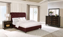 Homestyle Furniture - Coaster - Devon 4-piece Queen Bedroom Set Wine Red and Dark Oak - 360341Q-S4