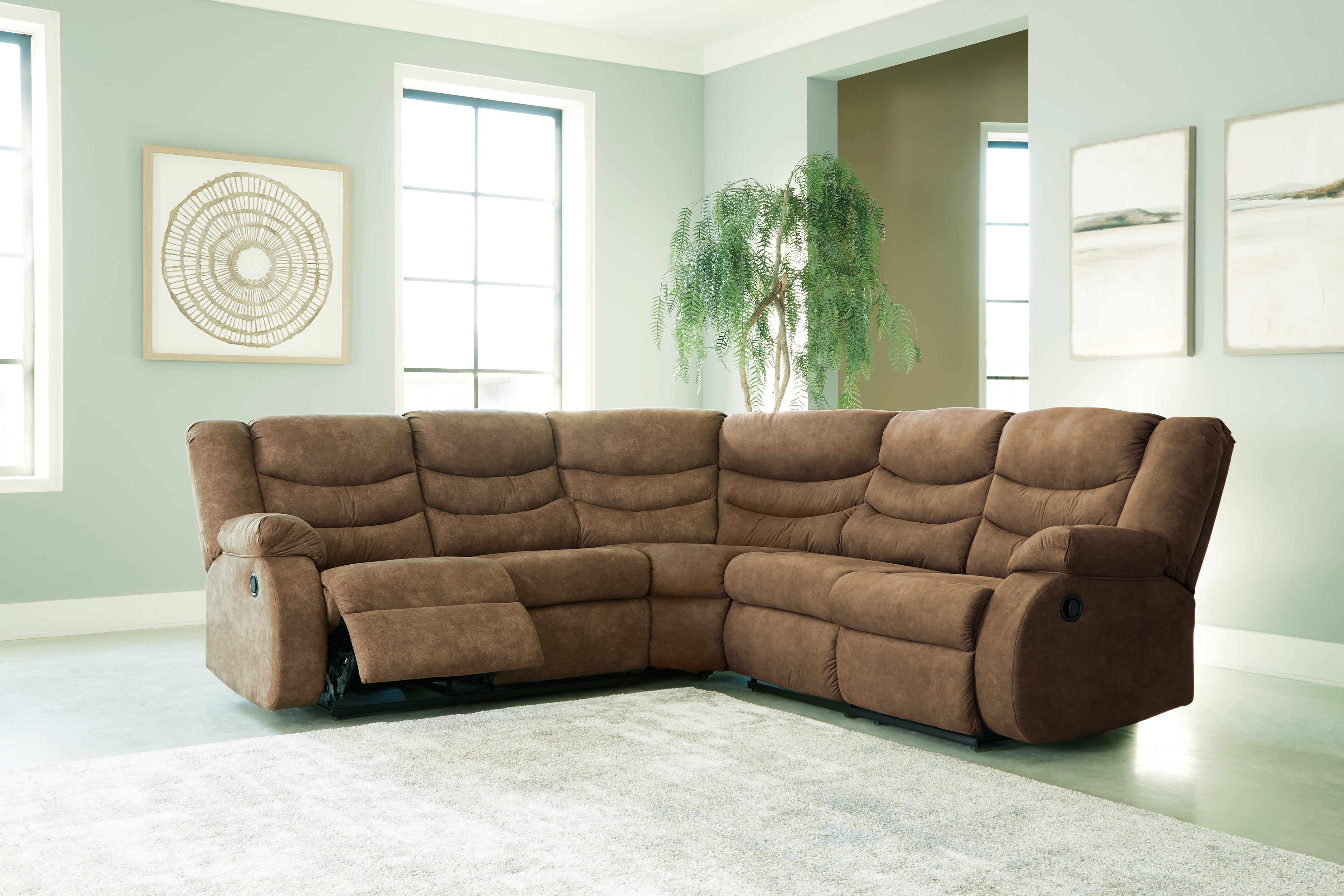 Homestyle Furniture - Ashley Furniture - Partymate 2-Piece Reclining Sectional - 2-Piece Reclining Sectional / Brindle - 36902S2
