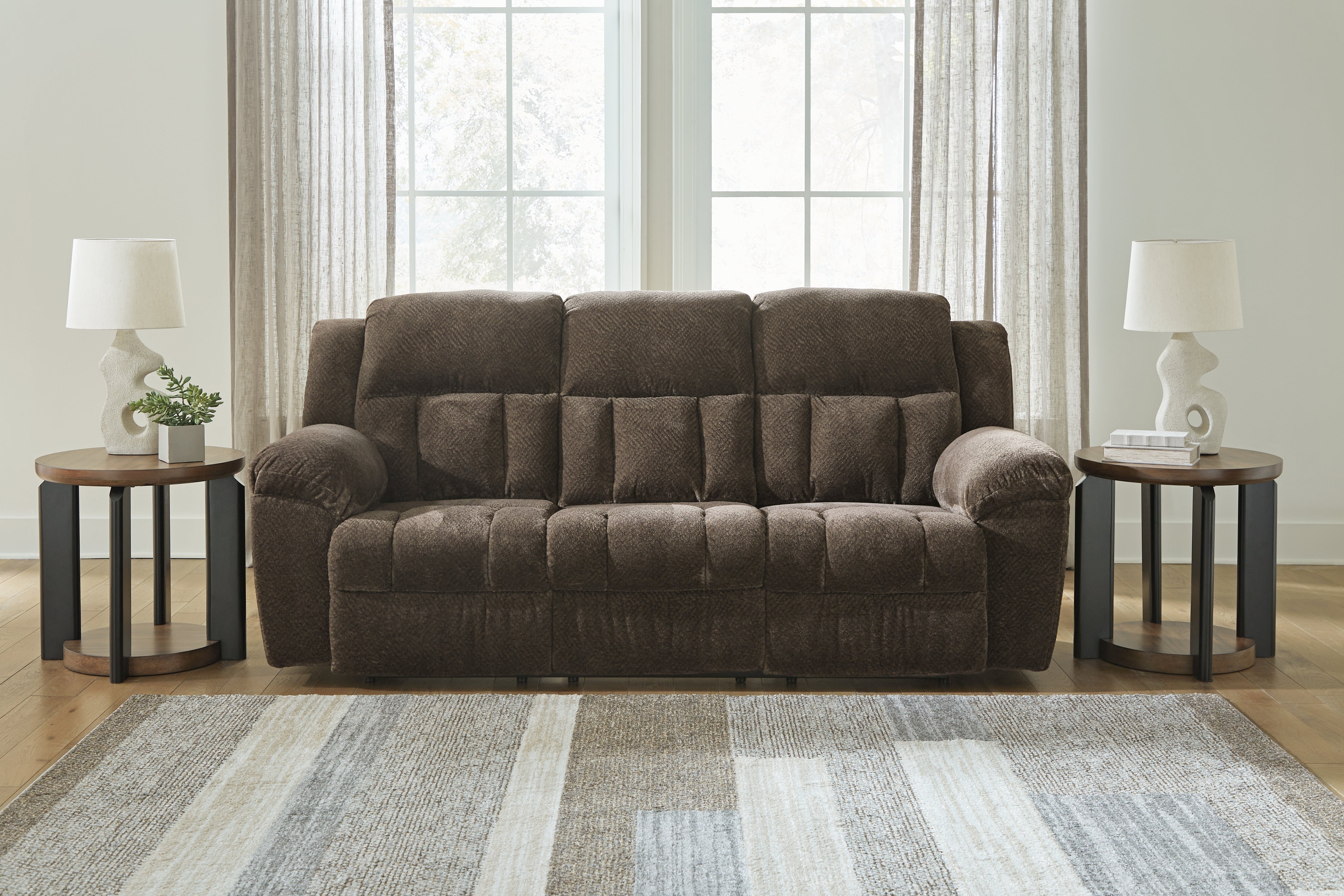 Homestyle Furniture - Ashley Furniture - Frohn Reclining Sofa - Reclining Sofa / Chocolate - 3740788