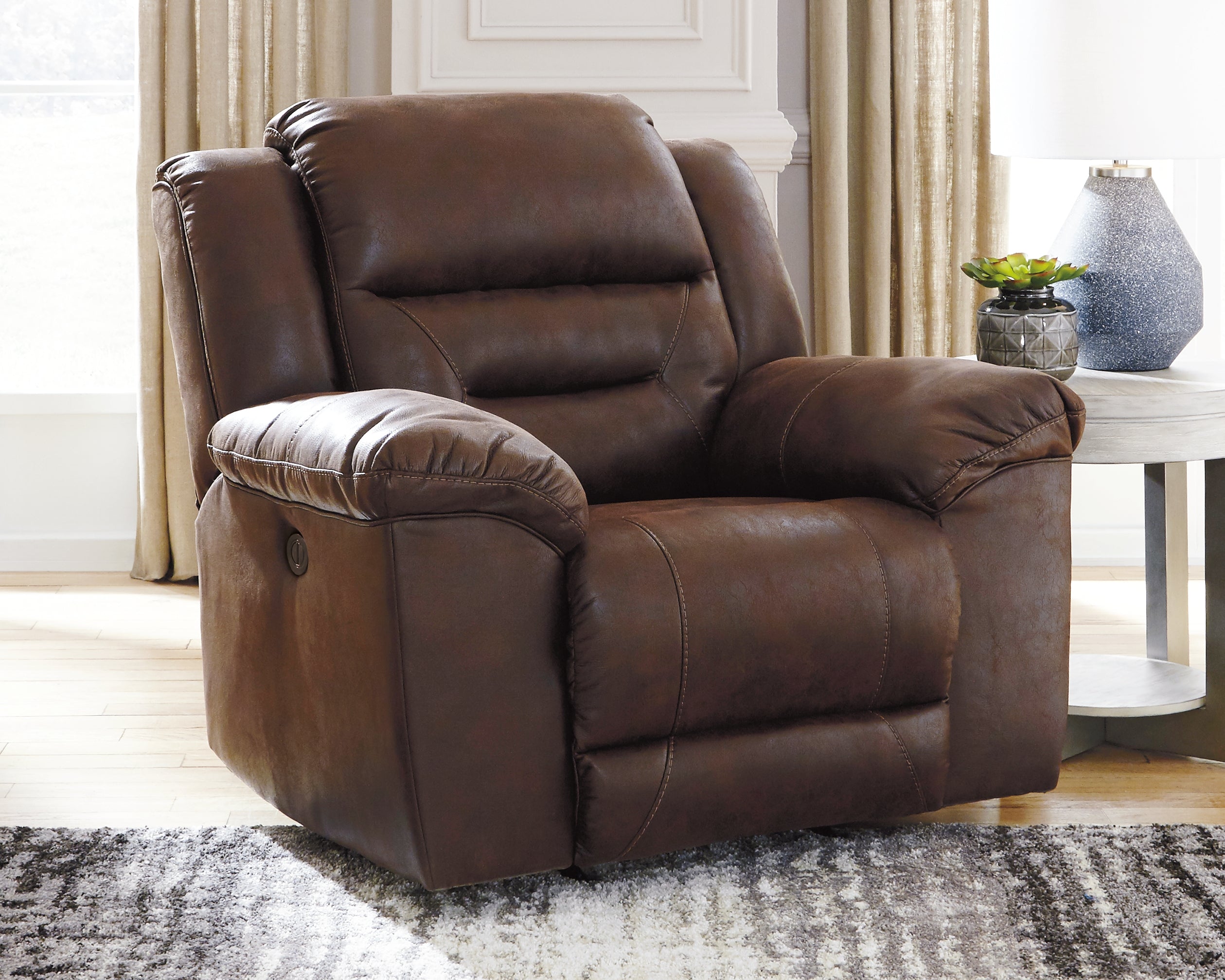 Homestyle Furniture - Ashley Furniture - Stoneland Power Recliner - Power Rocker Recliner / Chocolate - 3990498