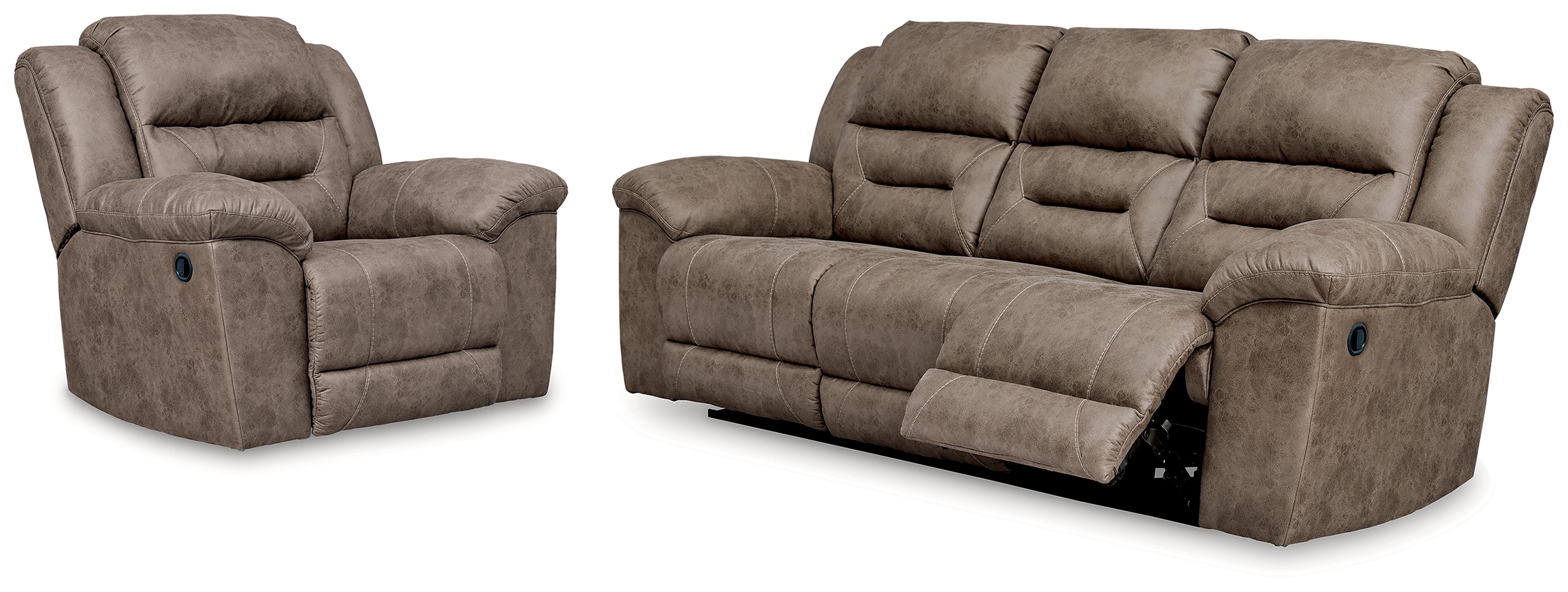 Homestyle Furniture - Ashley Furniture - Stoneland Reclining Sofa and Recliner - Reclining Sofa and Recliner - 39905U9