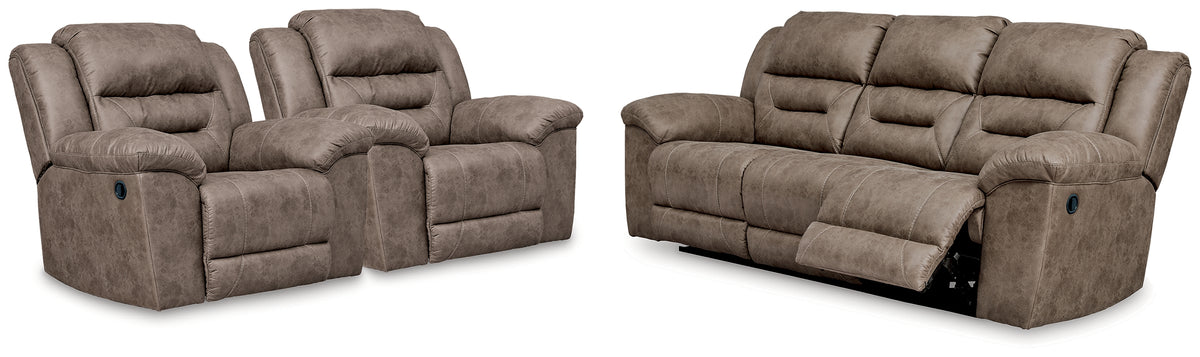 Homestyle Furniture - Ashley Furniture - Stoneland Reclining Sofa and 2 Recliners - Reclining Sofa and 2 Recliners - 39905U8