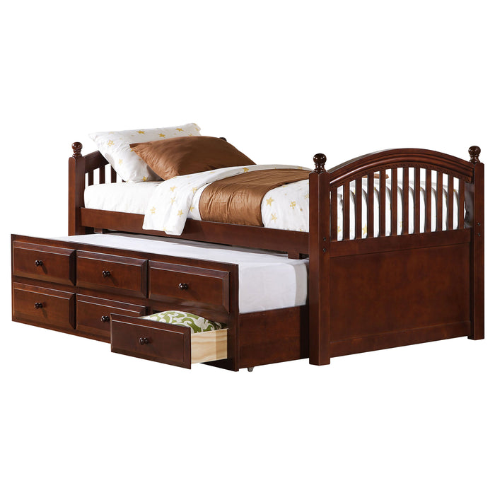 Homestyle Furniture - Coaster - Norwood 3-drawer Twin Bed with Captains Trundle Chestnut - 400381T