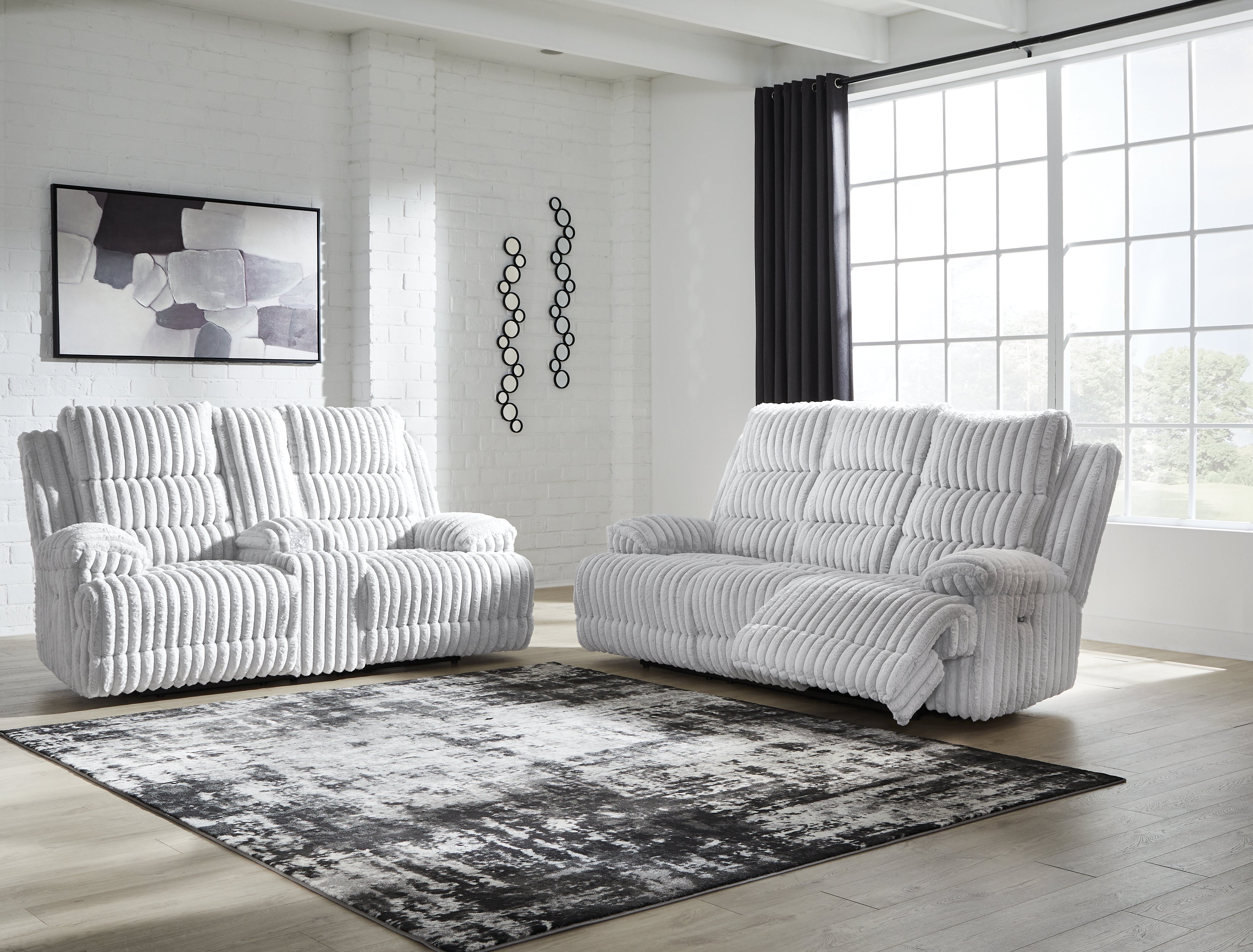 Homestyle Furniture - Ashley Furniture - Rhines Falls Power Reclining Sofa and Loveseat - Power Reclining Sofa and Loveseat - PC42804U1
