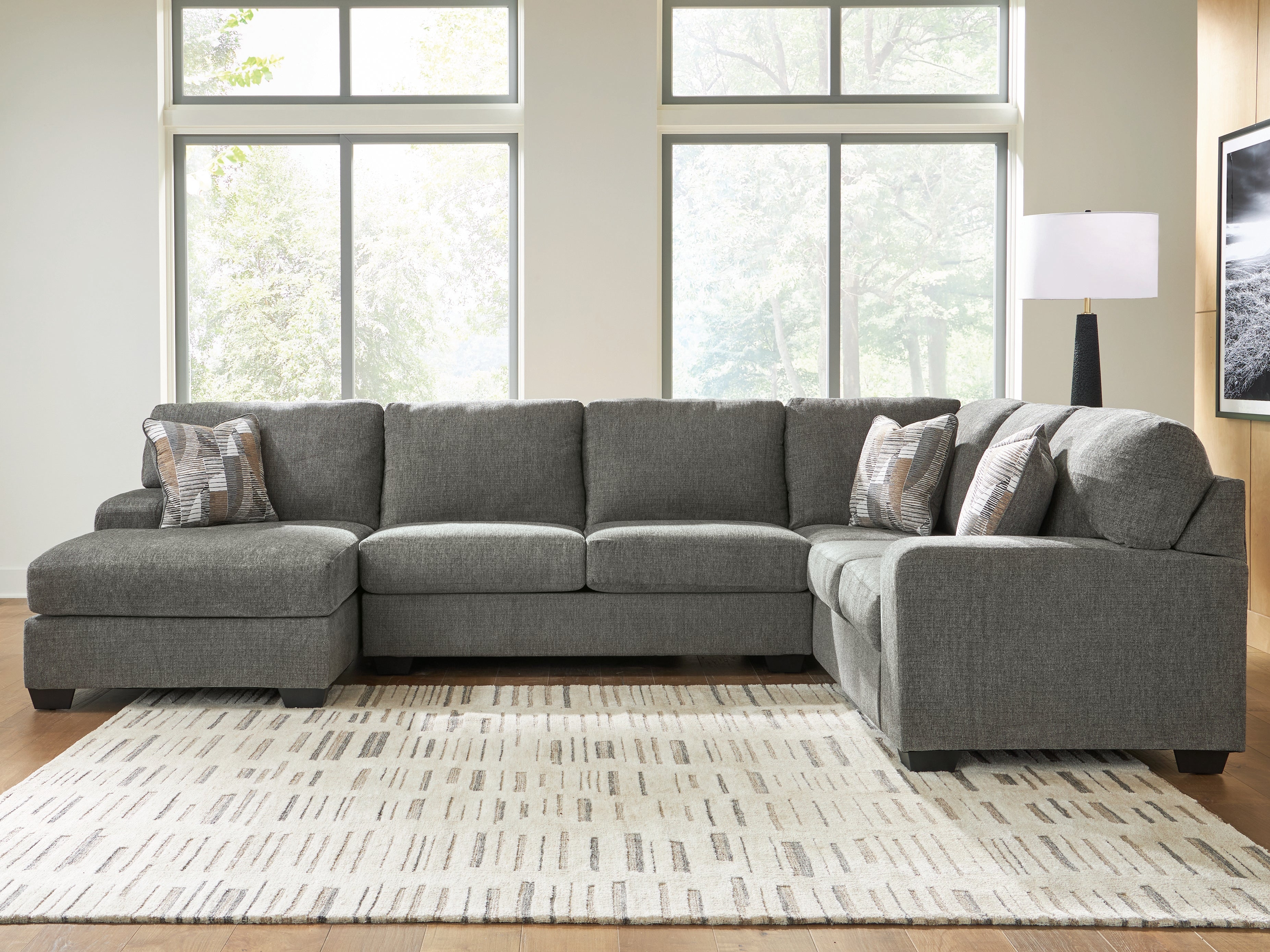 Homestyle Furniture - Ashley Furniture - Clarington 3-Piece Sleeper Sectional with Chaise - RAF 3-Piece Sleeper Sectional with Chaise / Greystone - PC48405S5